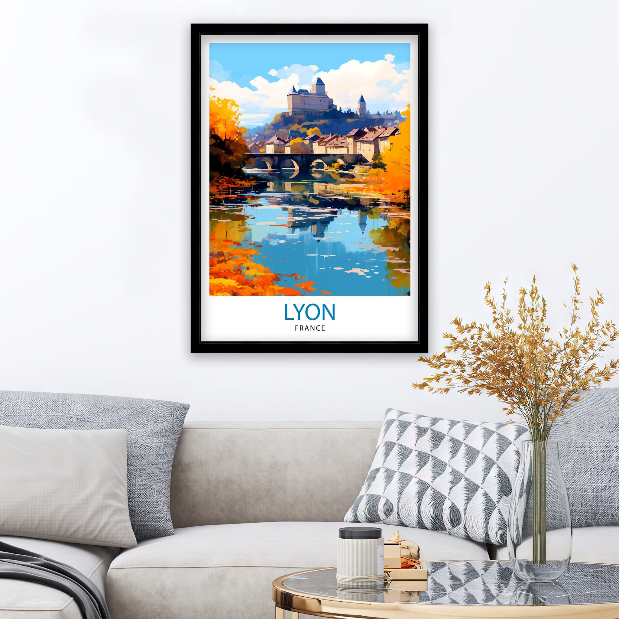 Lyon France Travel Print Lyon Wall Decor Lyon Poster France Travel Prints Lyon Art Print Lyon Illustration Lyon Wall Art - France Print