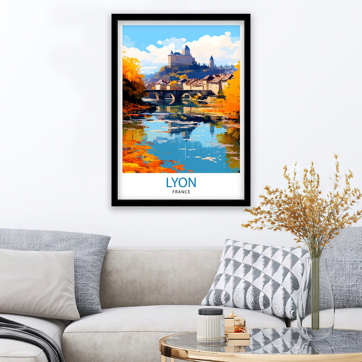 Lyon France Travel Print Lyon Wall Decor Lyon Poster France Travel Prints Lyon Art Print Lyon Illustration Lyon Wall Art - France Print