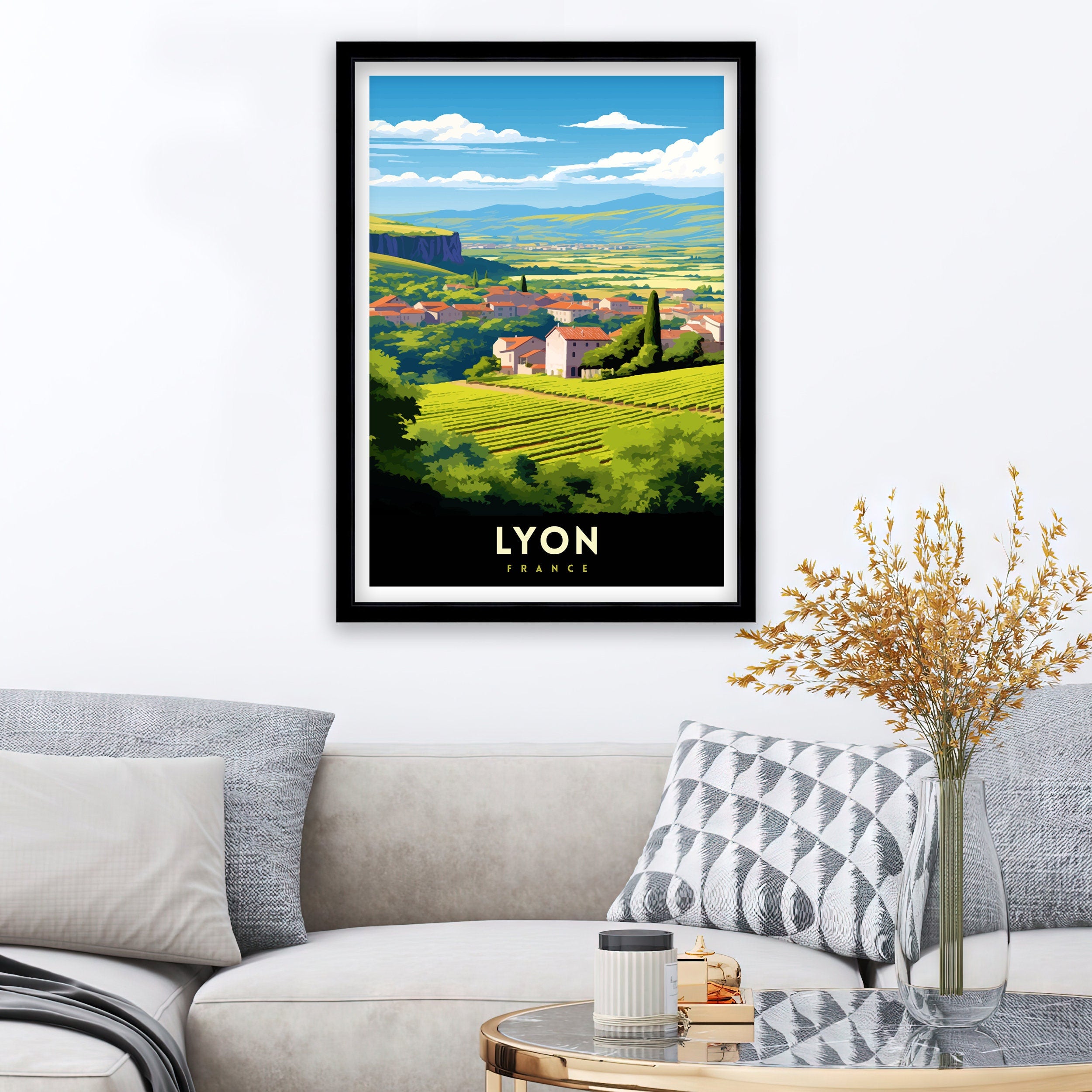 Lyon France Travel Print Lyon Wall Decor Lyon Poster France Travel Prints Lyon Art Print Lyon Illustration Lyon Wall Art - France Print