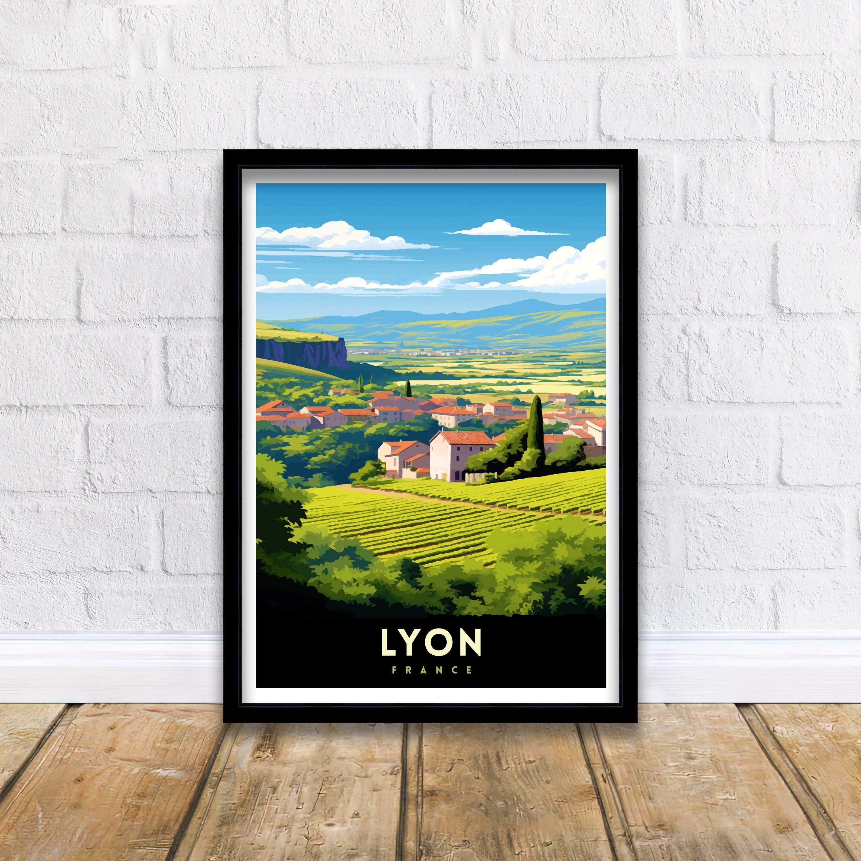 Lyon France Travel Print Lyon Wall Decor Lyon Poster France Travel Prints Lyon Art Print Lyon Illustration Lyon Wall Art - France Print