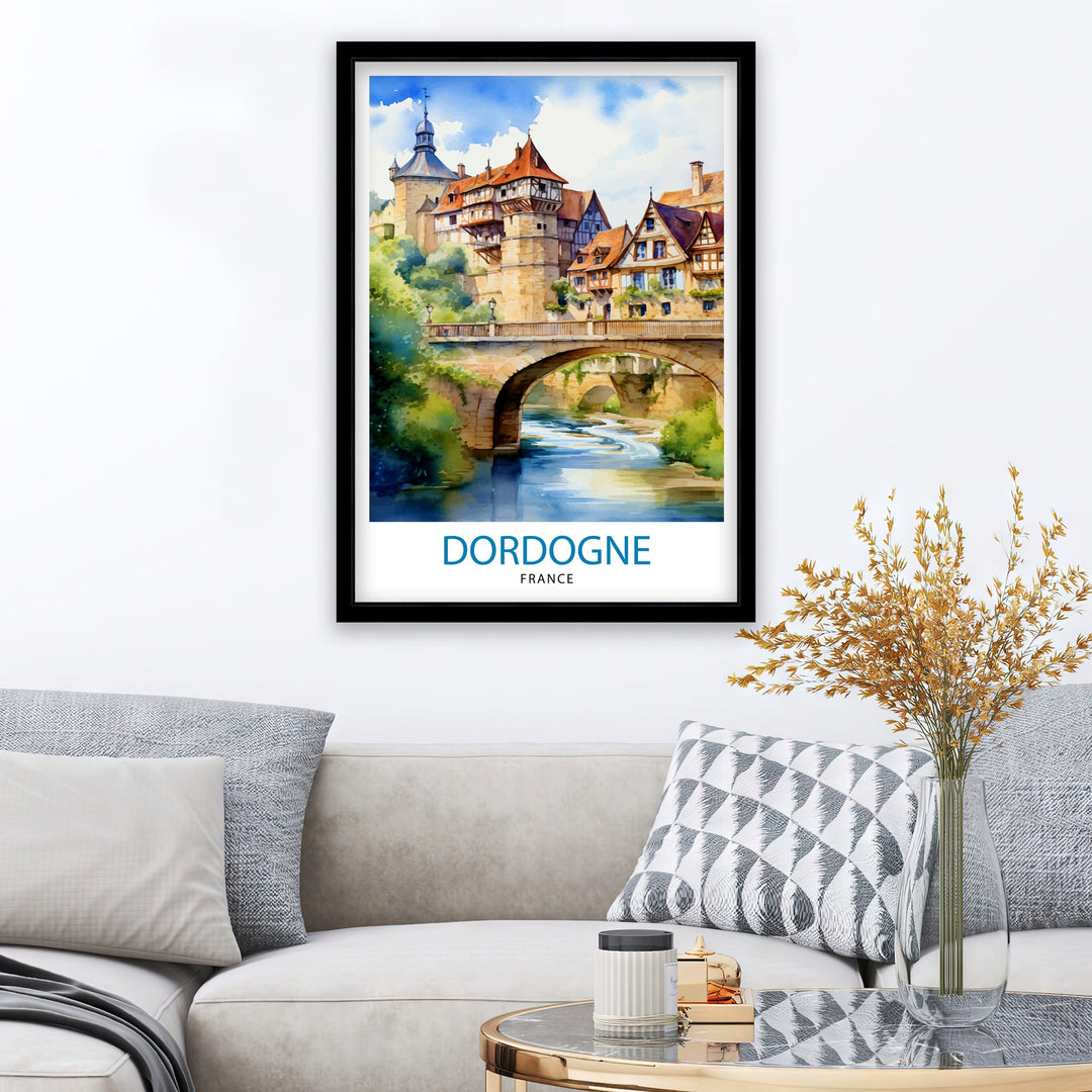 Dordogne France Travel Print Dordogne Wall Decor Dordogne Poster France Travel Prints Dordogne Art Print Dordogne Illustration Dordogne