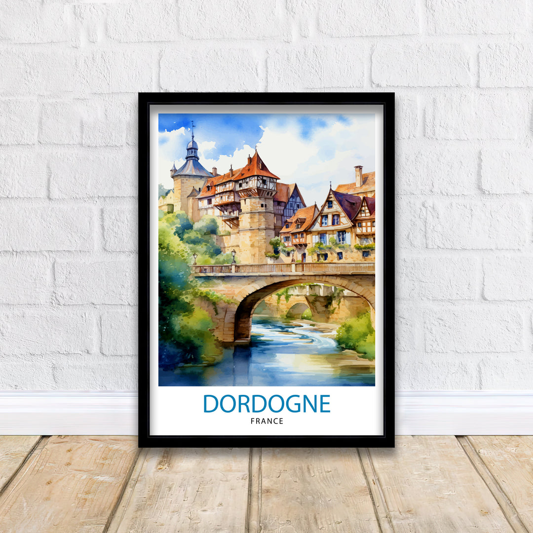 Dordogne France Travel Print Dordogne Wall Decor Dordogne Poster France Travel Prints Dordogne Art Print Dordogne Illustration Dordogne