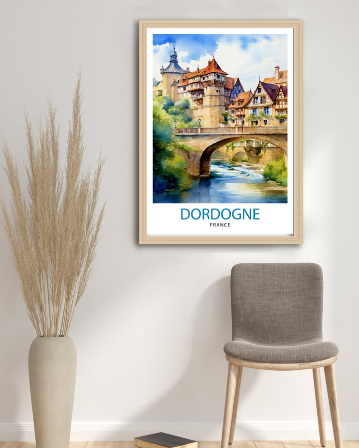 Dordogne France Travel Print Dordogne Wall Decor Dordogne Poster France Travel Prints Dordogne Art Print Dordogne Illustration Dordogne