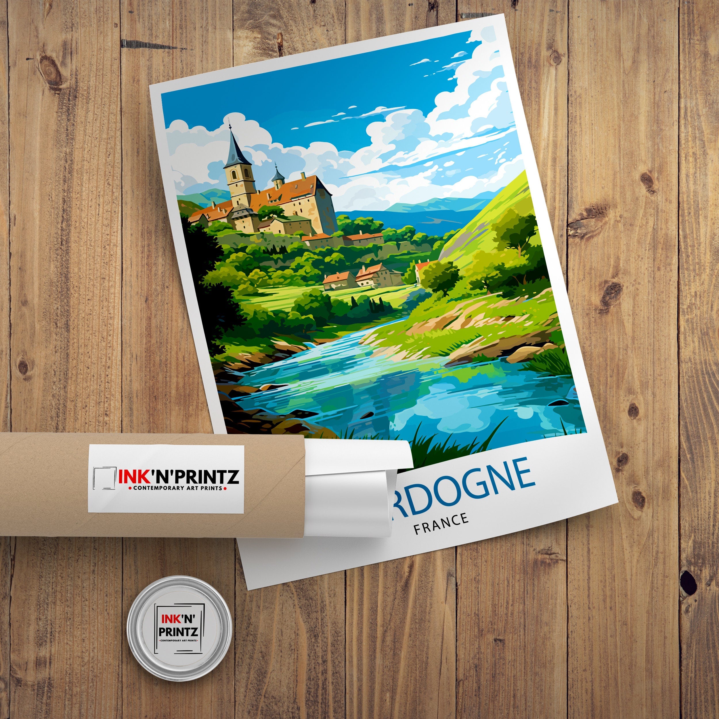 Dordogne France Travel Print Dordogne Wall Decor Dordogne Poster France Travel Prints Dordogne Art Print Dordogne Illustration Dordogne