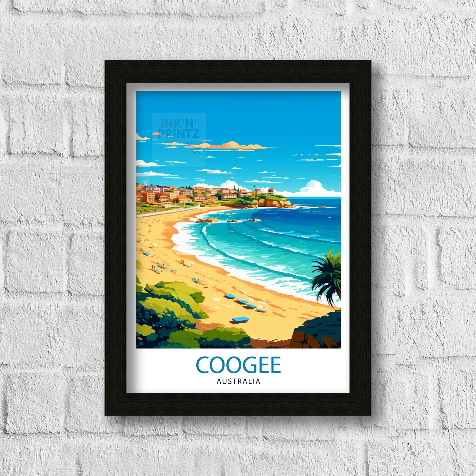 Coogee Australia Travel Print Coogee Wall Decor Coogee Beach Poster Australian Travel Prints Coogee Art Print Coogee Illustration Coogee