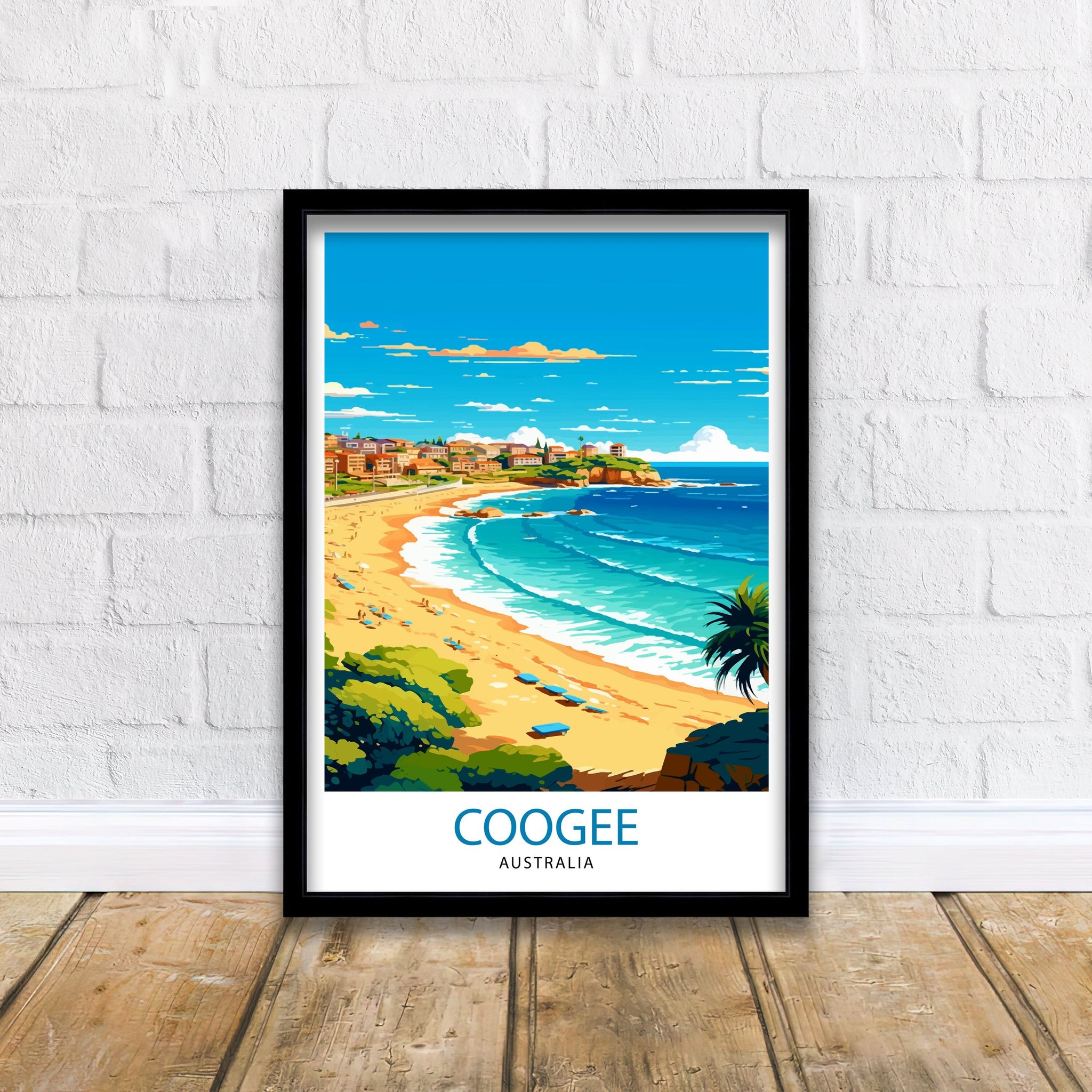 Coogee Australia Travel Print Coogee Wall Decor Coogee Beach Poster Australian Travel Prints Coogee Art Print Coogee Illustration Coogee