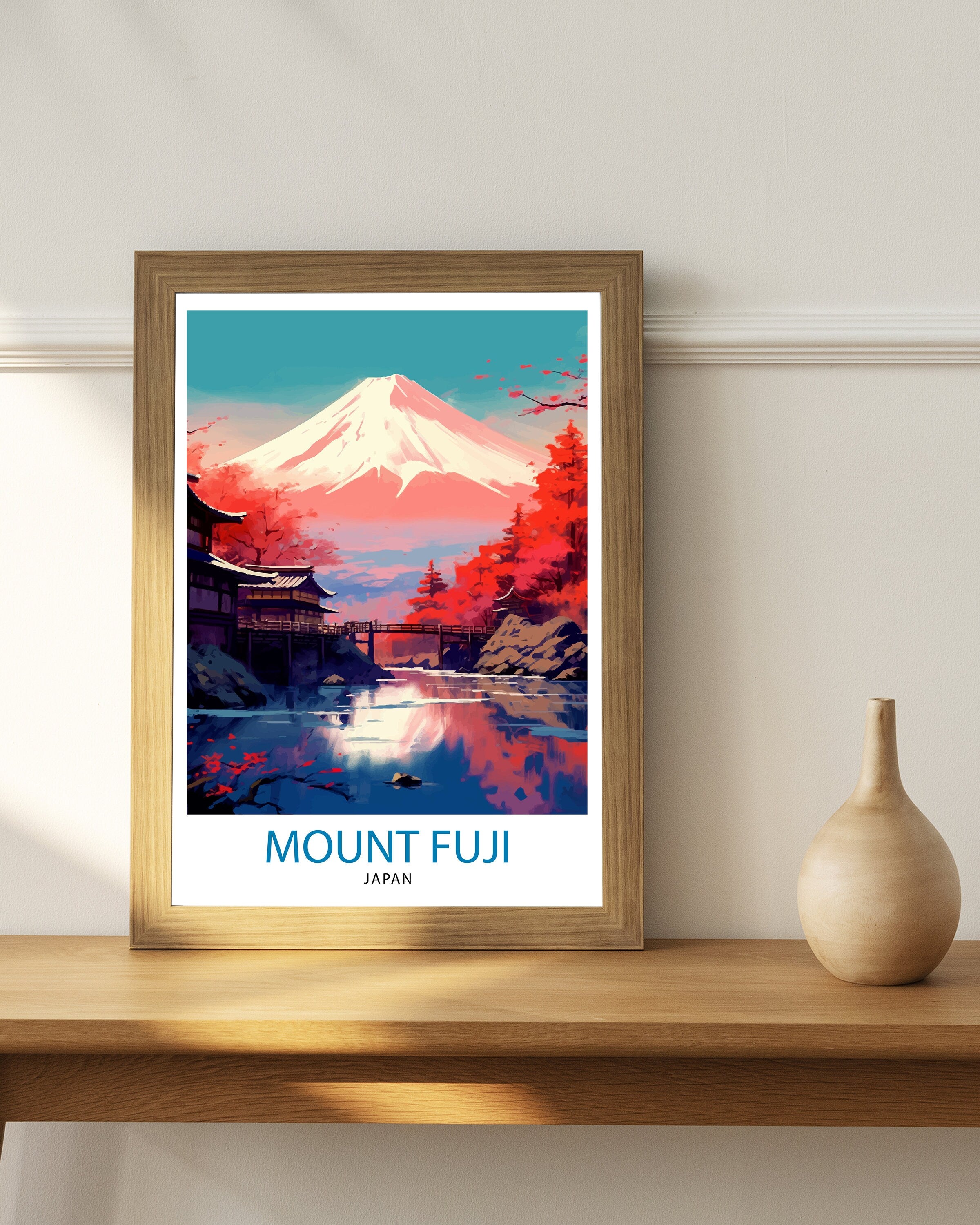 Mount Fuji Travel Print Japan Wall Decor Fuji Mountain Art Japanese Landscape Print Gift for Nature Lovers Home Decor
