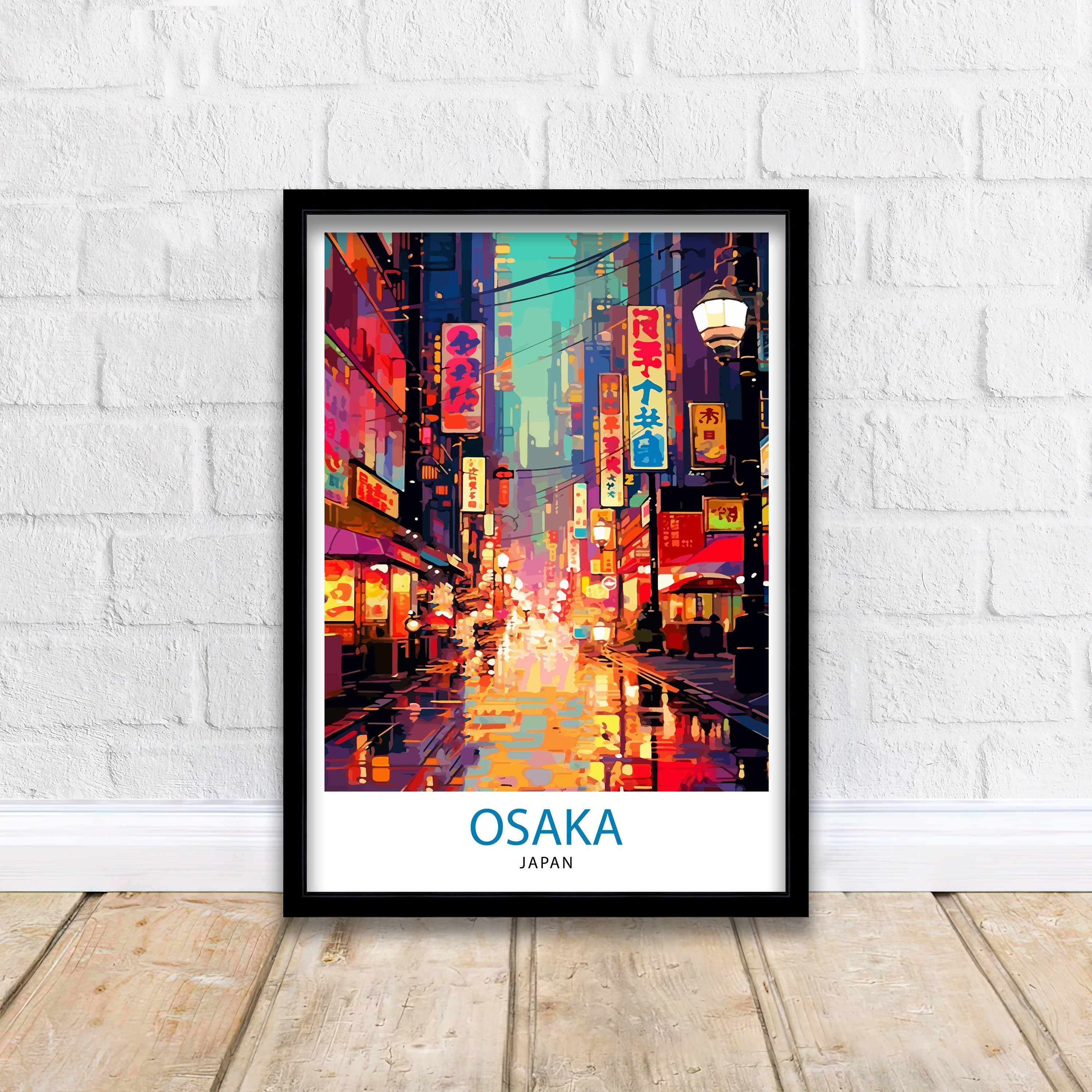 Osaka Japan Travel Print Osaka Wall Decor Osaka Cityscape Poster Japan Travel Prints Osaka Art Print Osaka Illustration Osaka Wall