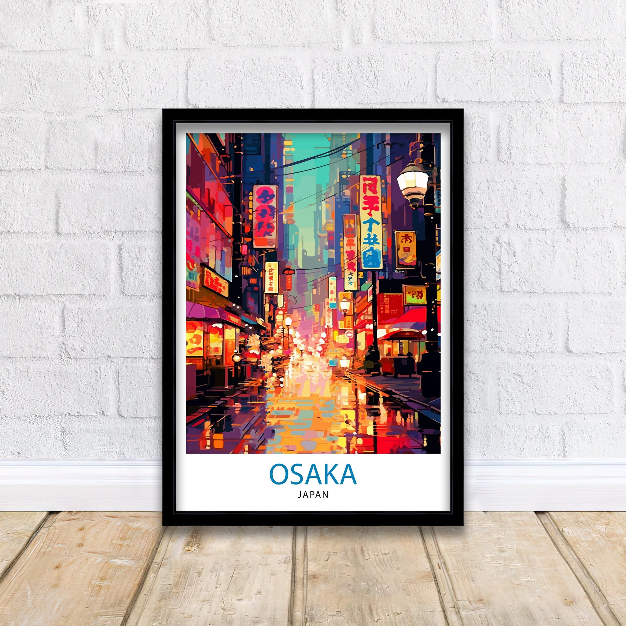 Osaka Japan Travel Print Osaka Wall Decor Osaka Cityscape Poster Japan Travel Prints Osaka Art Print Osaka Illustration Osaka Wall