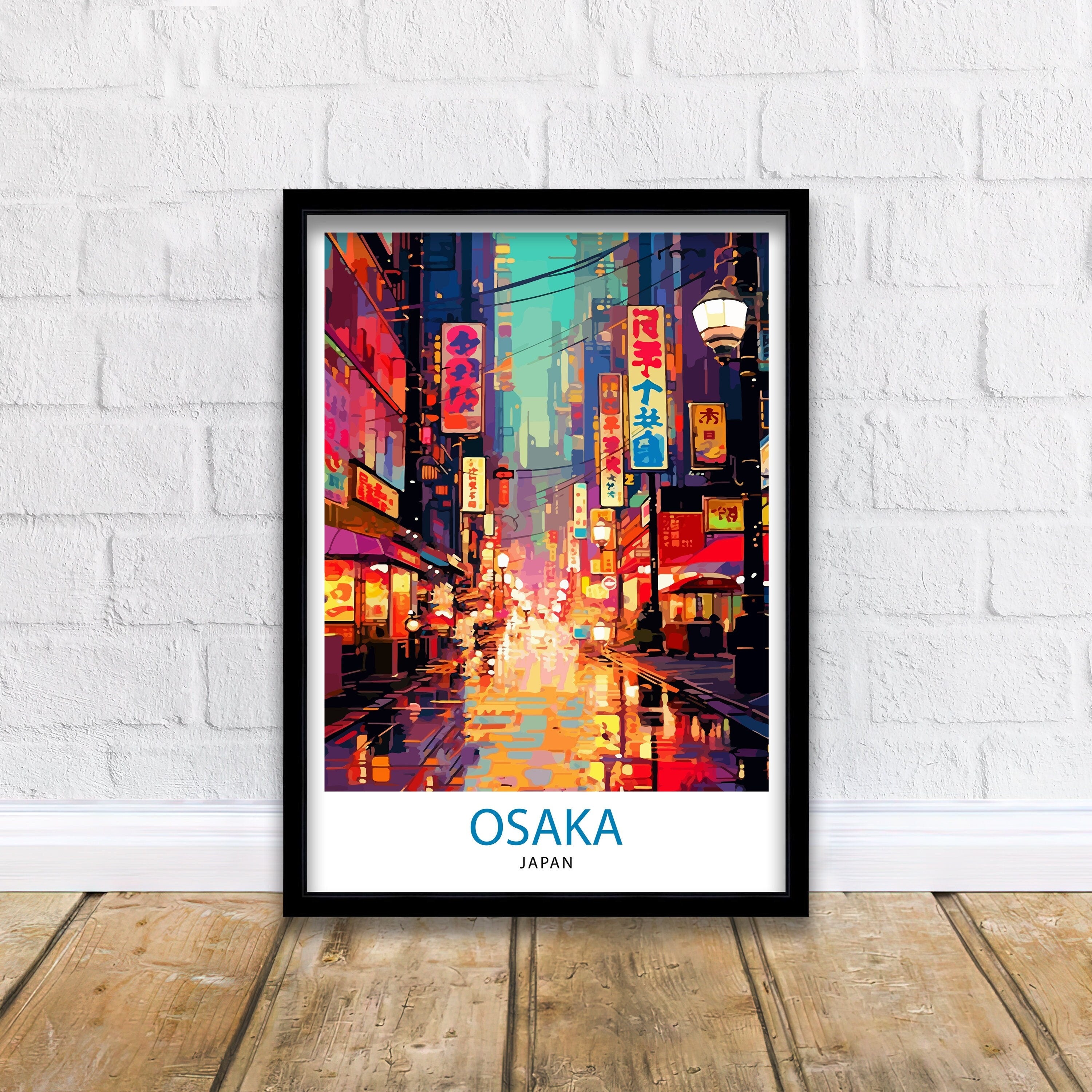 Osaka Japan Travel Print Osaka Wall Decor Osaka Cityscape Poster Japan Travel Prints Osaka Art Print Osaka Illustration Osaka Wall