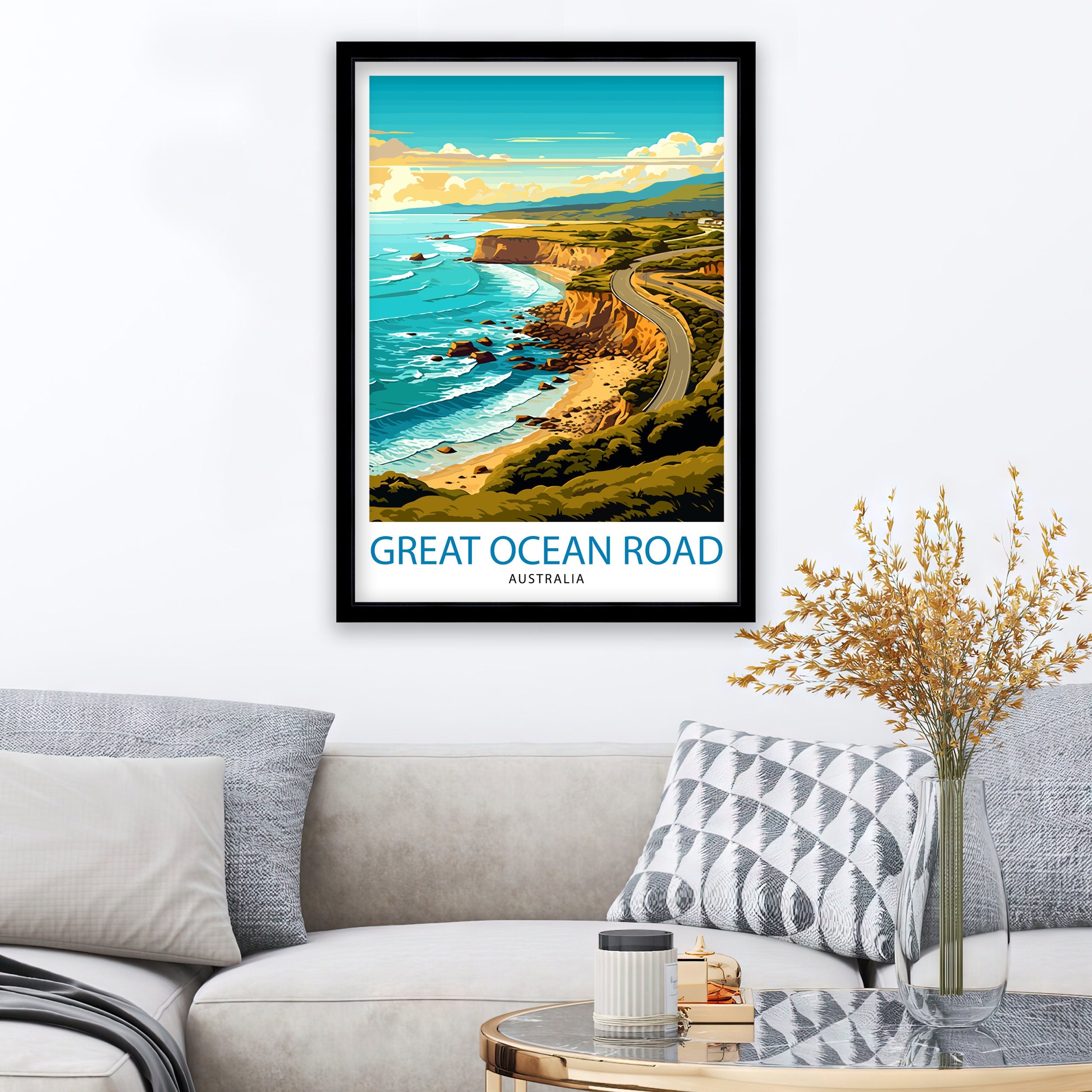 Great Ocean Road Australia Print, Coastal Road Trip Art