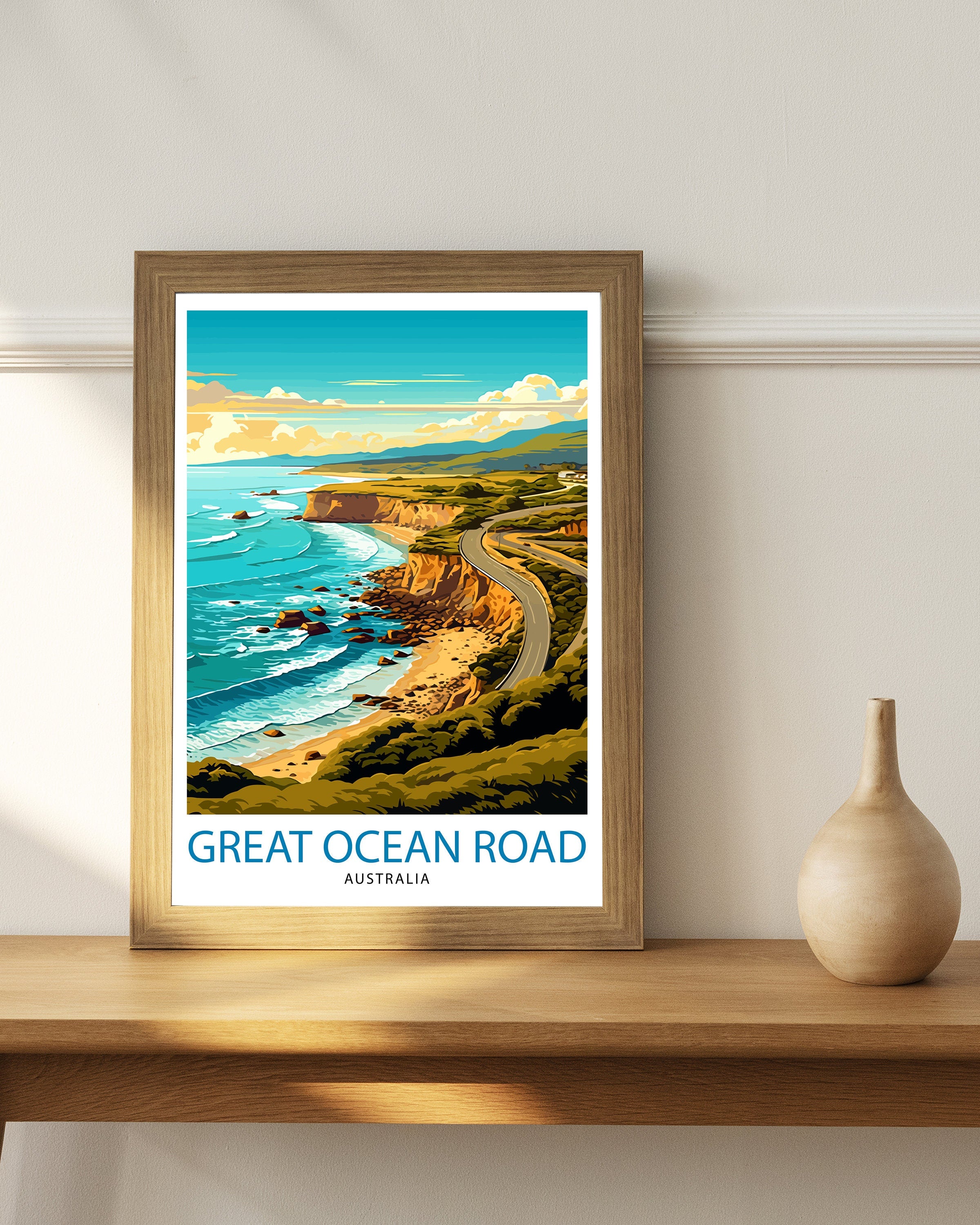 Great Ocean Road Australia Print, Coastal Road Trip Art