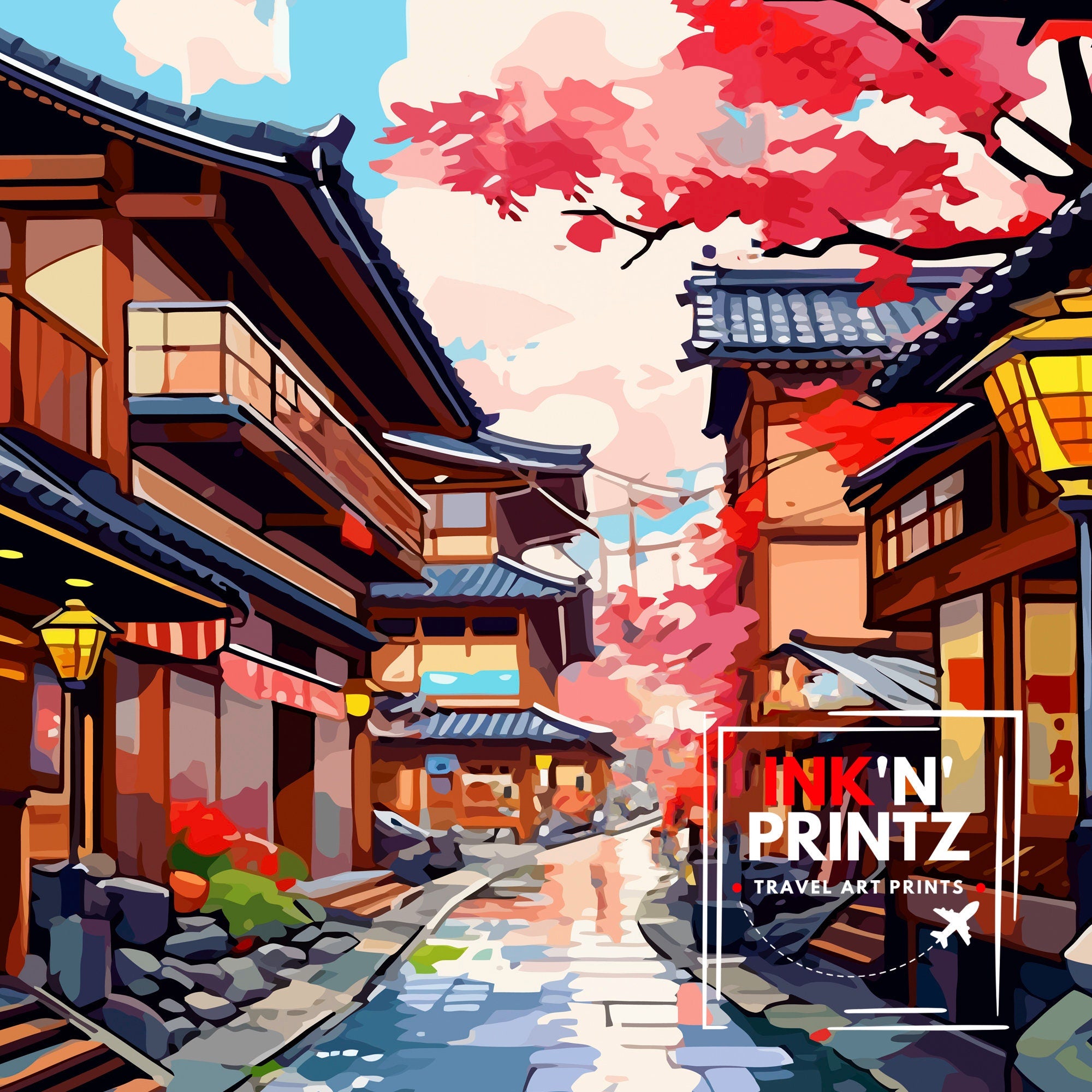 Kanazawa Japan Travel Print Kanazawa Wall Decor Kanazawa Poster Japan Travel Prints Kanazawa Art Print Kanazawa Illustration Kanazawa Wall