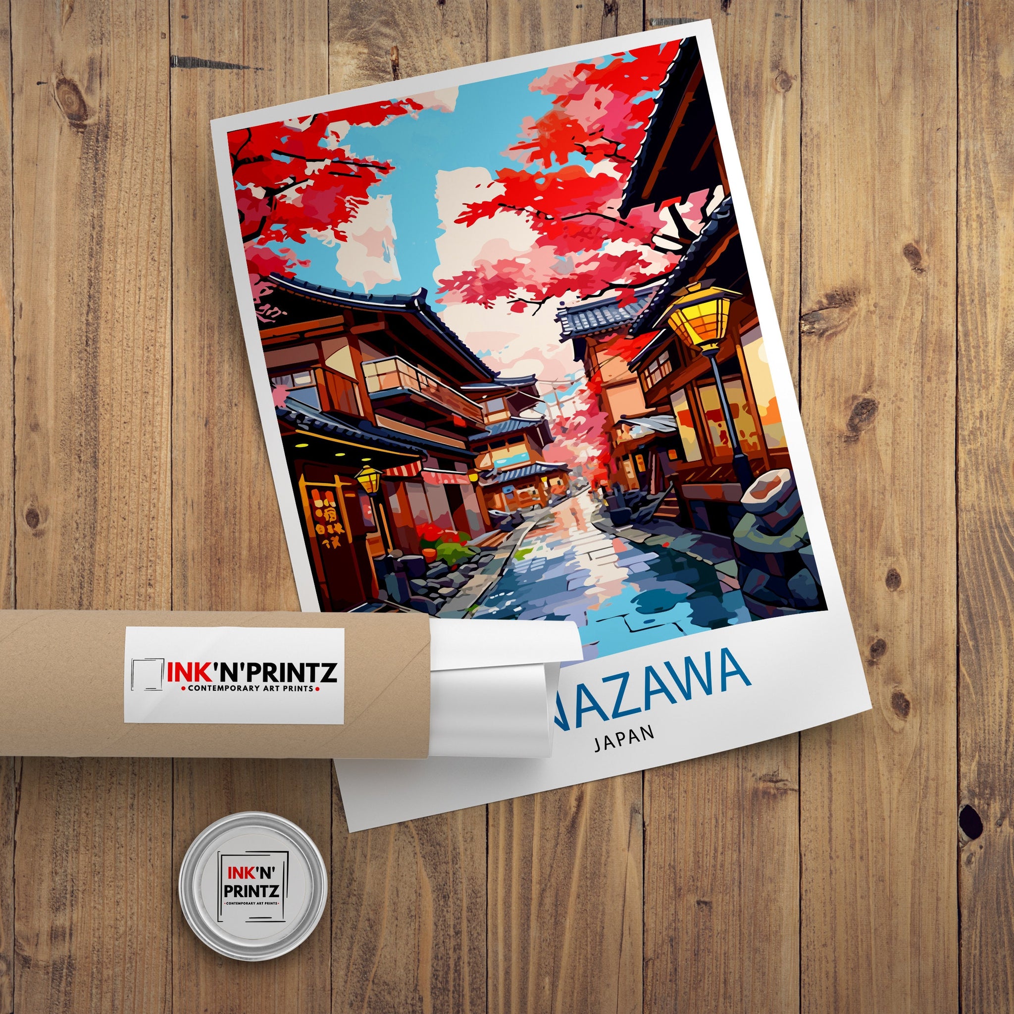 Kanazawa Japan Travel Print Kanazawa Wall Decor Kanazawa Poster Japan Travel Prints Kanazawa Art Print Kanazawa Illustration Kanazawa Wall