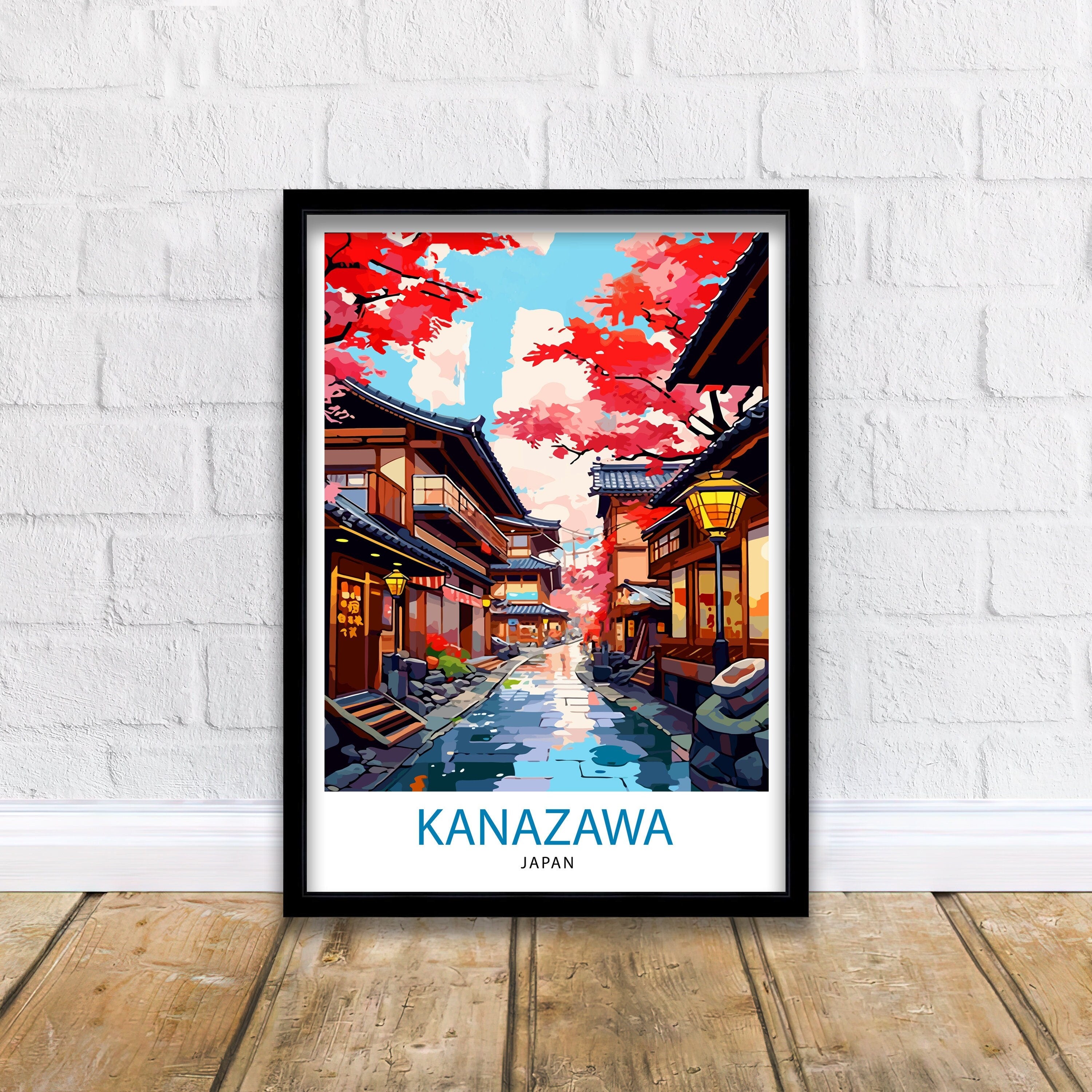Kanazawa Japan Travel Print Kanazawa Wall Decor Kanazawa Poster Japan Travel Prints Kanazawa Art Print Kanazawa Illustration Kanazawa Wall