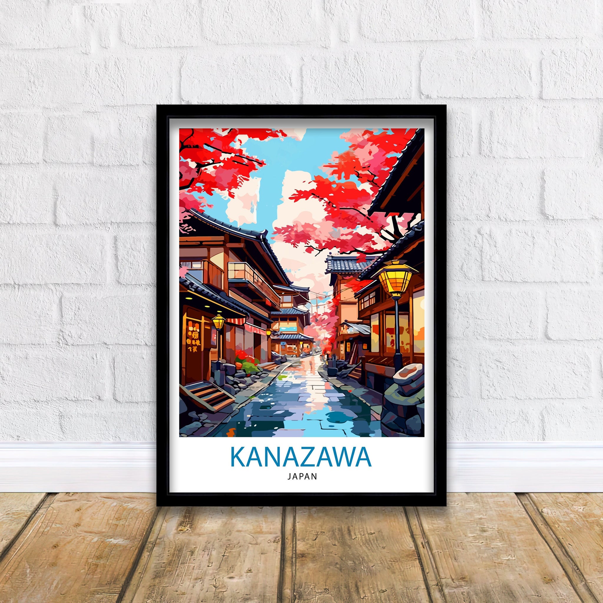 Kanazawa Japan Travel Print Kanazawa Wall Decor Kanazawa Poster Japan Travel Prints Kanazawa Art Print Kanazawa Illustration Kanazawa Wall