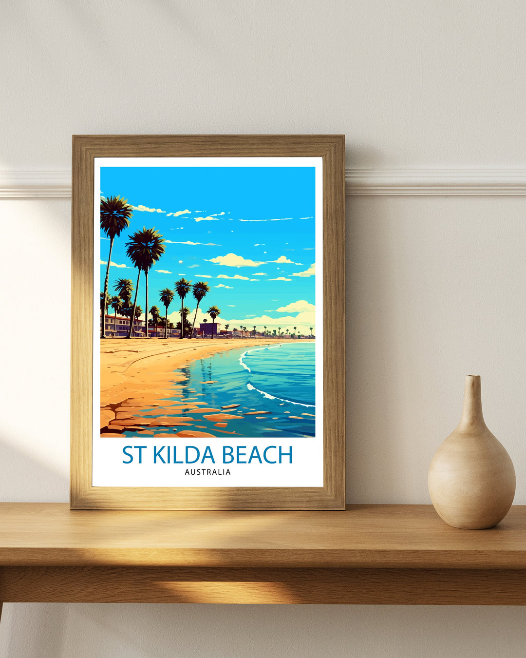 St Kilda Beach Australia Travel Poster Coastal