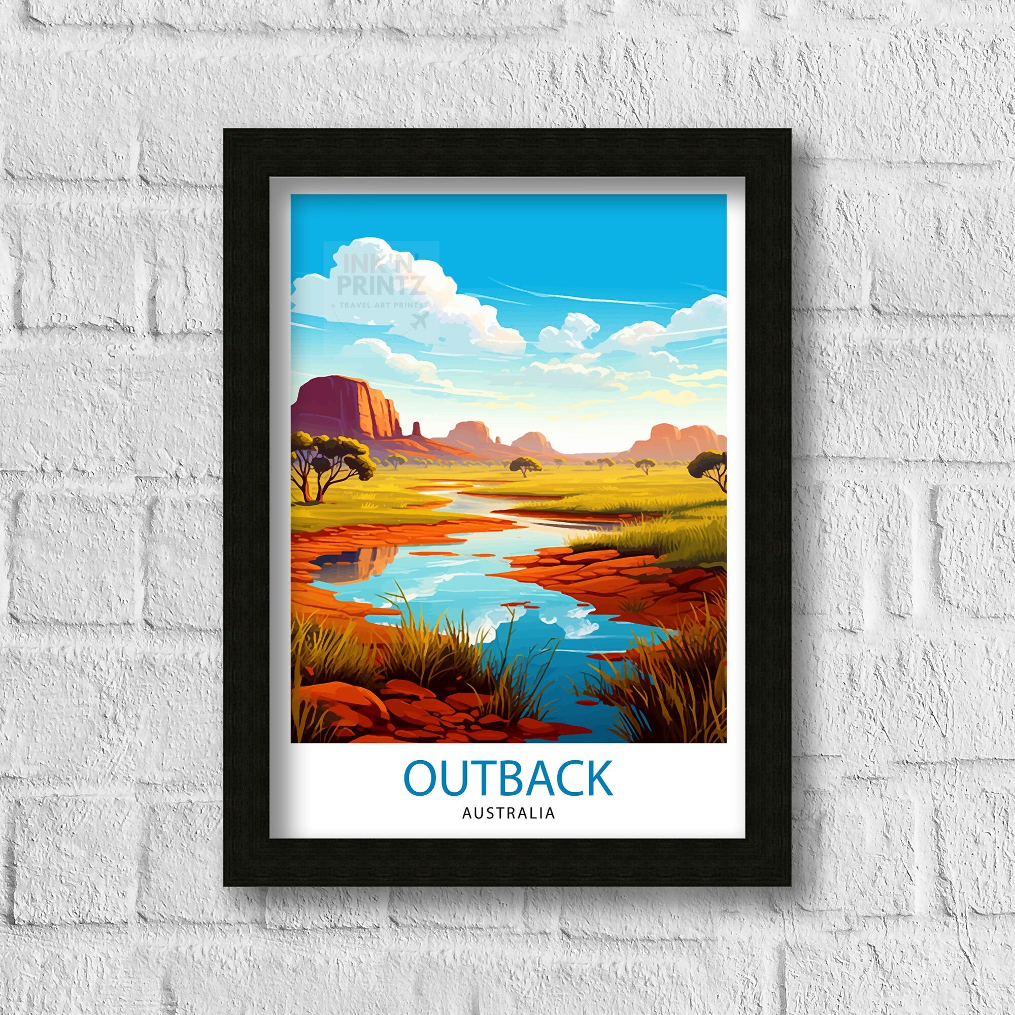 Outback Australia Travel Print Desert Wall Decor Australian Outback Poster Landscape Travel Prints Outback Art Print Australian Desert