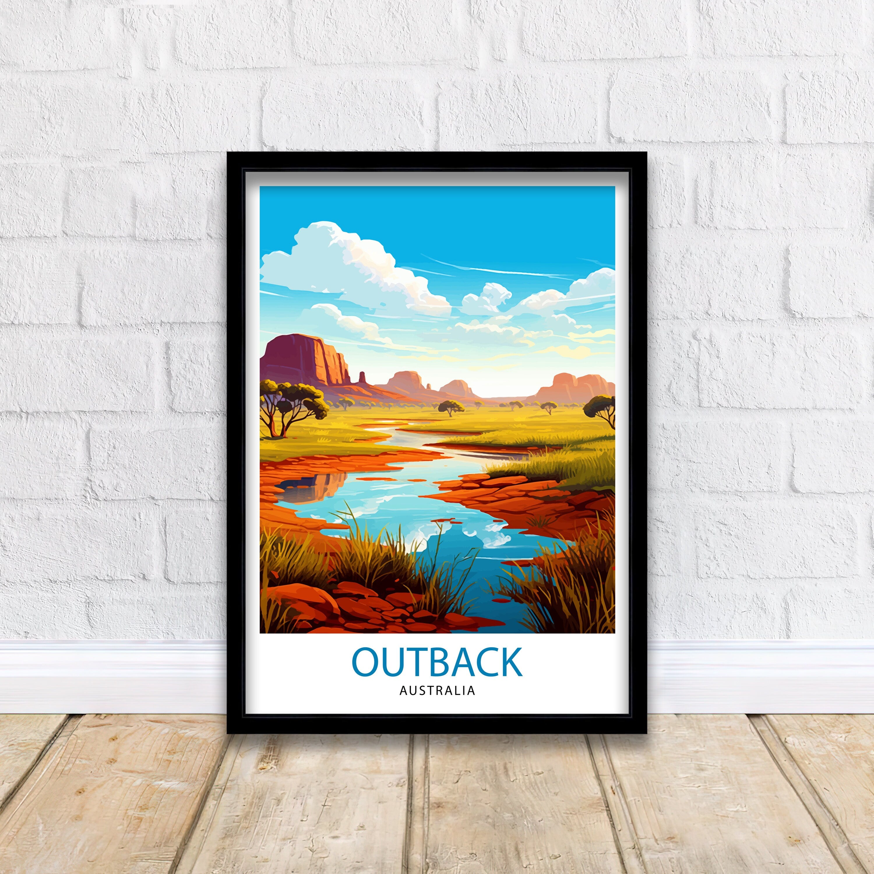 Outback Australia Travel Print Desert Wall Decor Australian Outback Poster Landscape Travel Prints Outback Art Print Australian Desert