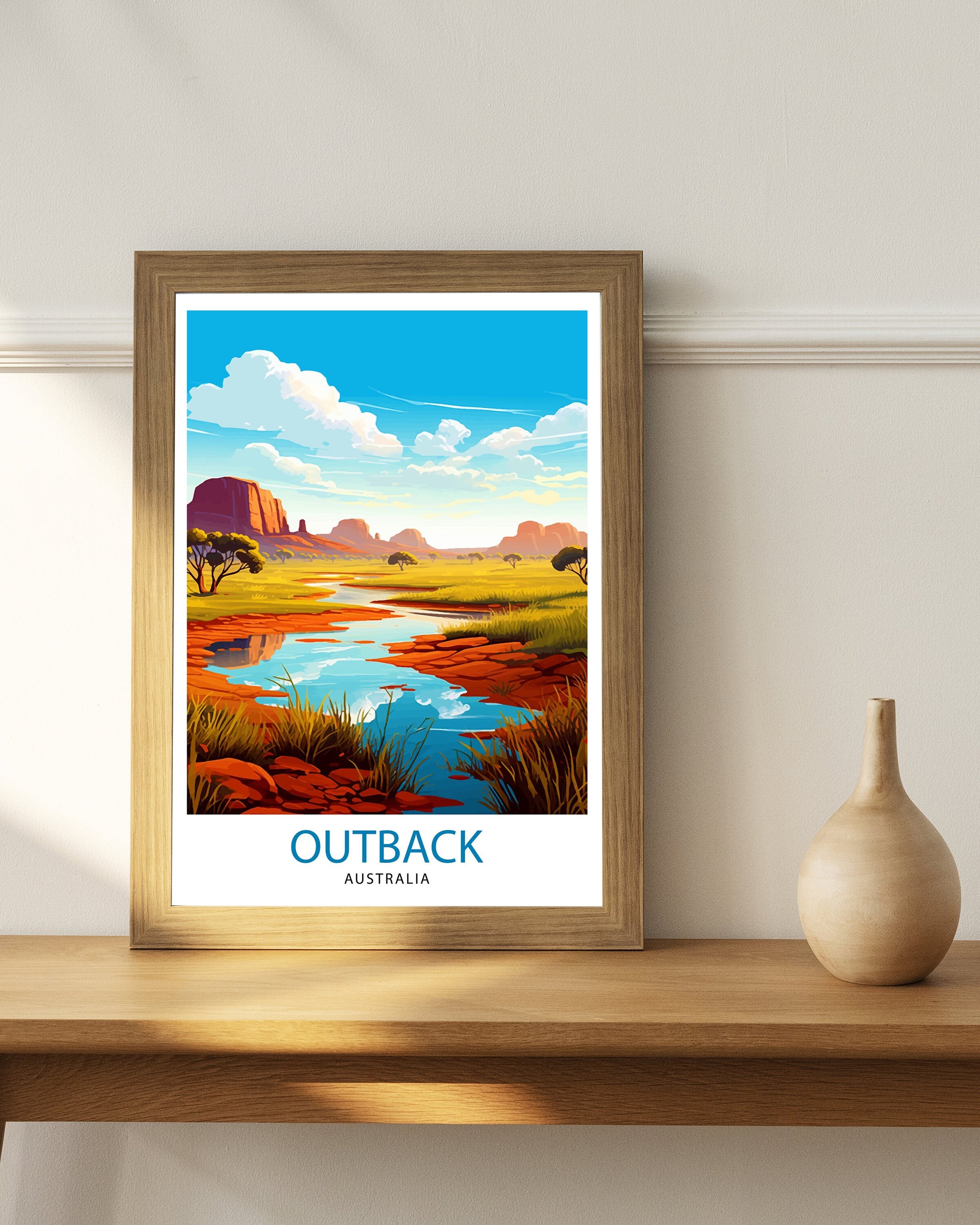 Outback Australia Travel Print Desert Wall Decor Australian Outback Poster Landscape Travel Prints Outback Art Print Australian Desert