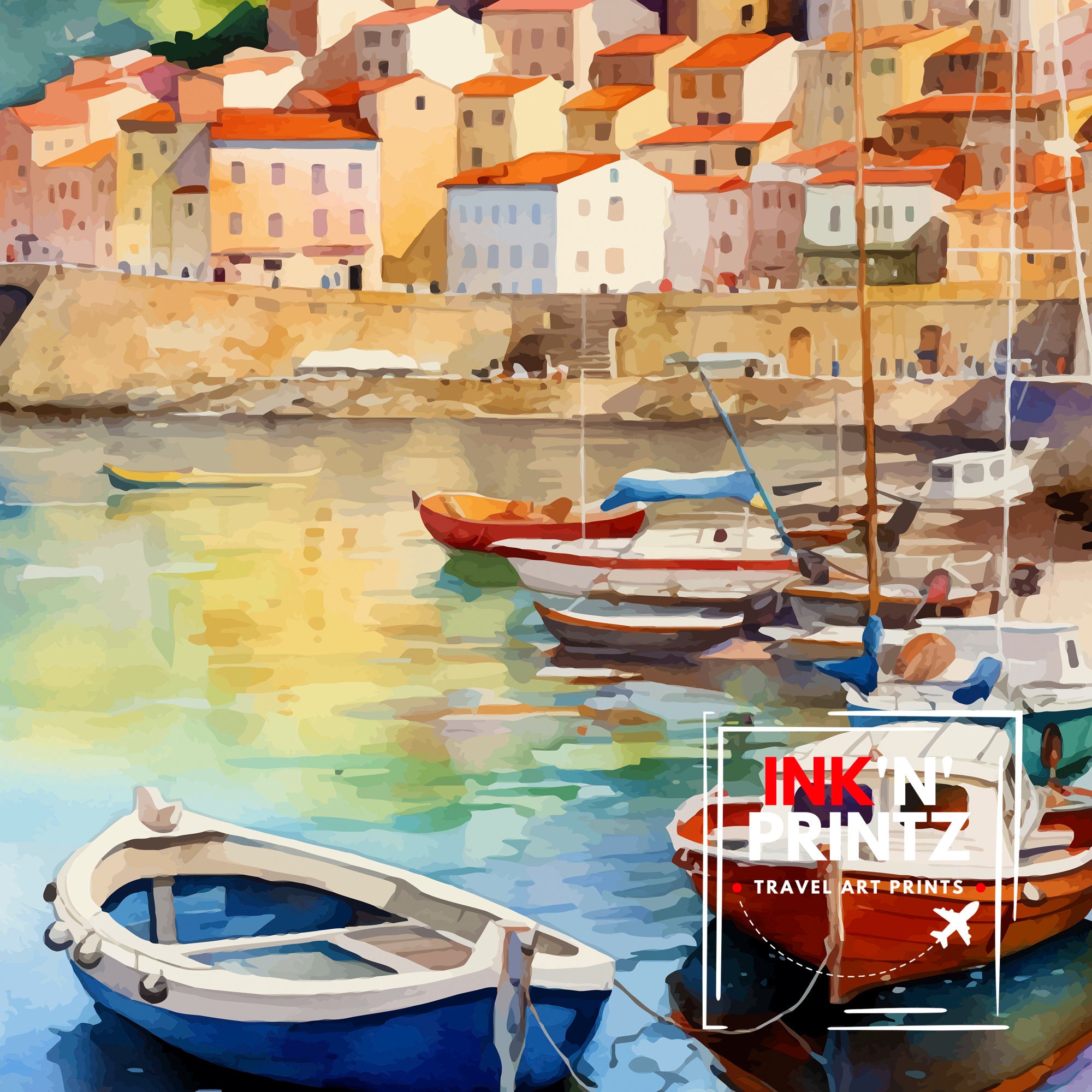 Collioure France Travel Print Collioure Wall Decor Collioure Poster France Travel Prints Collioure Art Print Collioure Illustration
