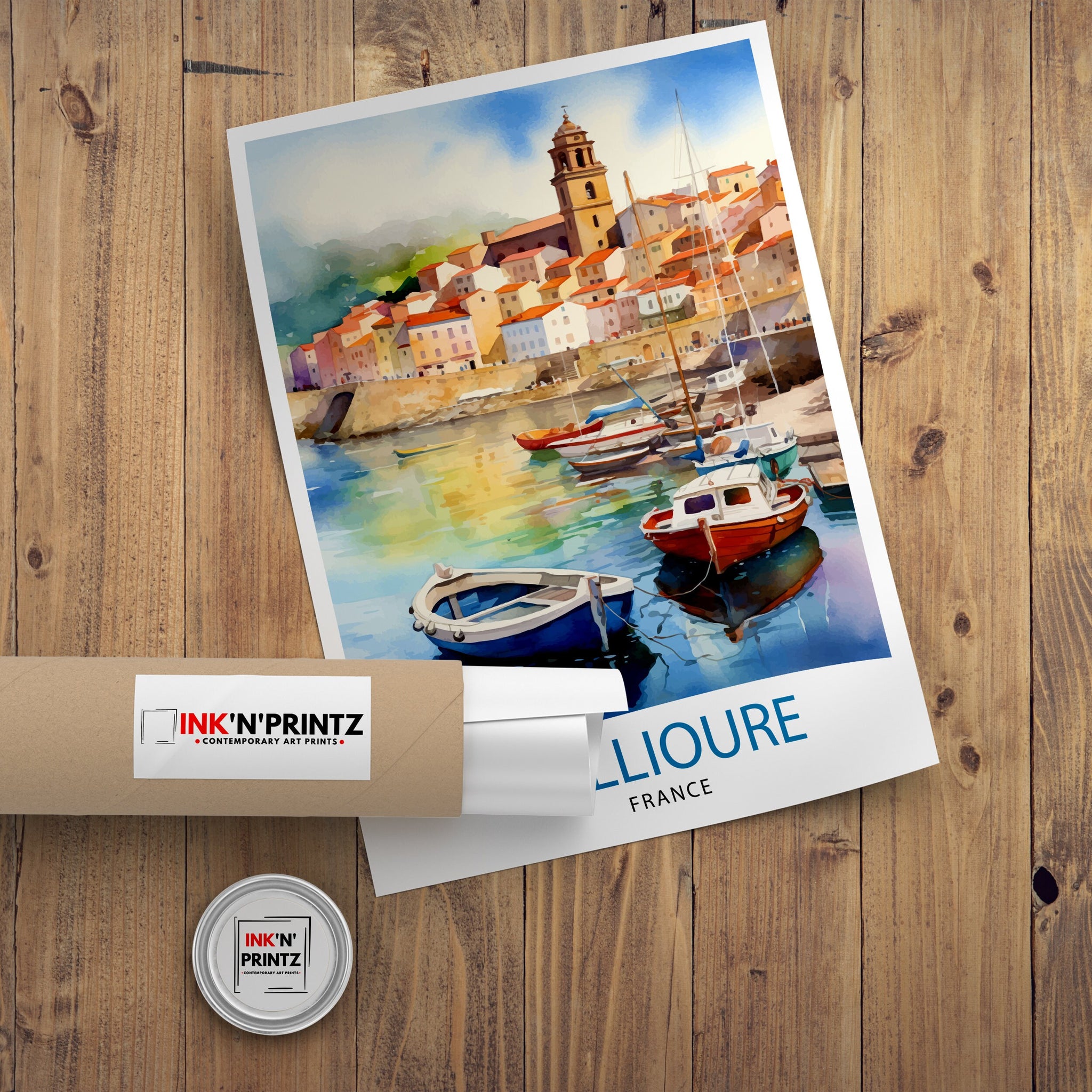 Collioure France Travel Print Collioure Wall Decor Collioure Poster France Travel Prints Collioure Art Print Collioure Illustration
