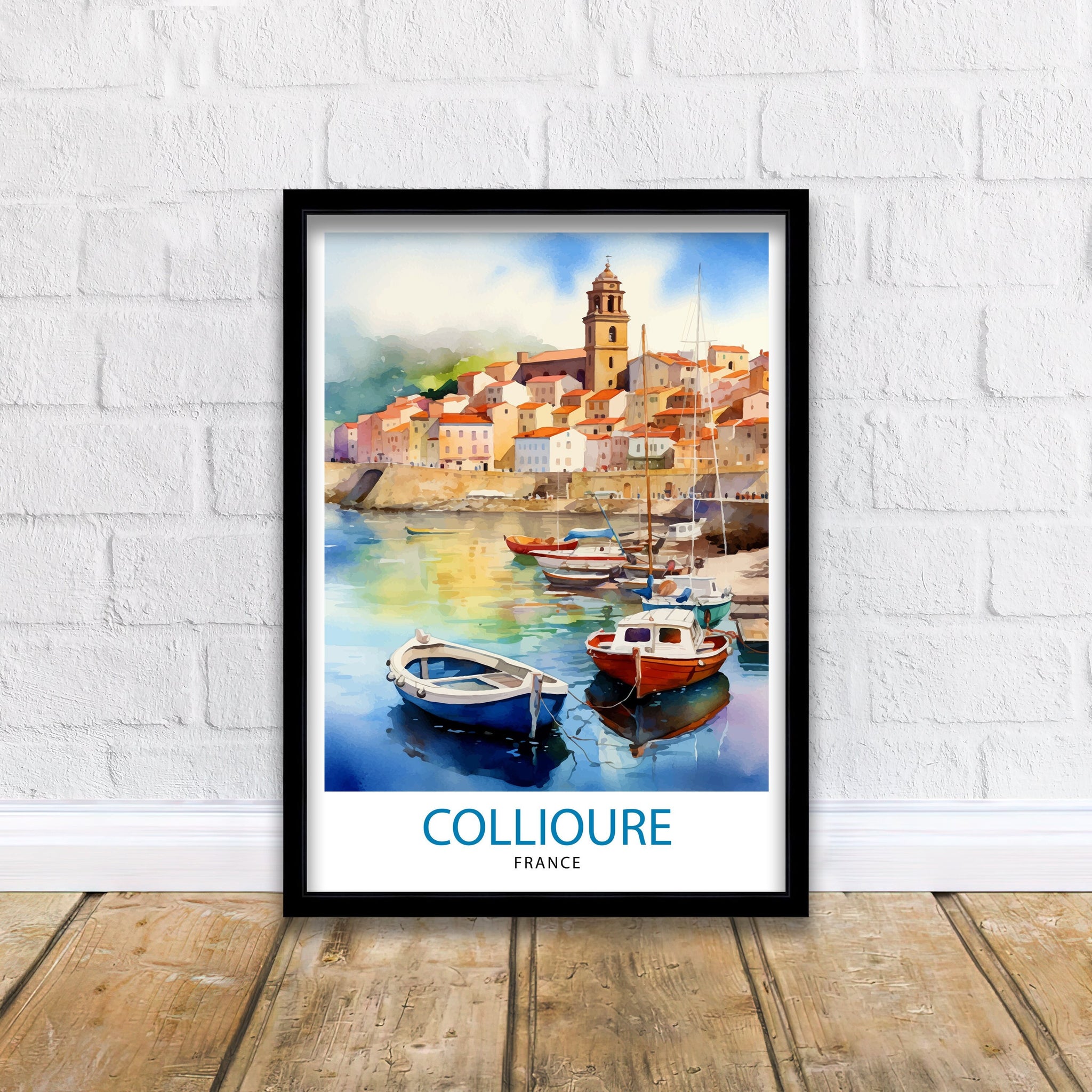 Collioure France Travel Print Collioure Wall Decor Collioure Poster France Travel Prints Collioure Art Print Collioure Illustration