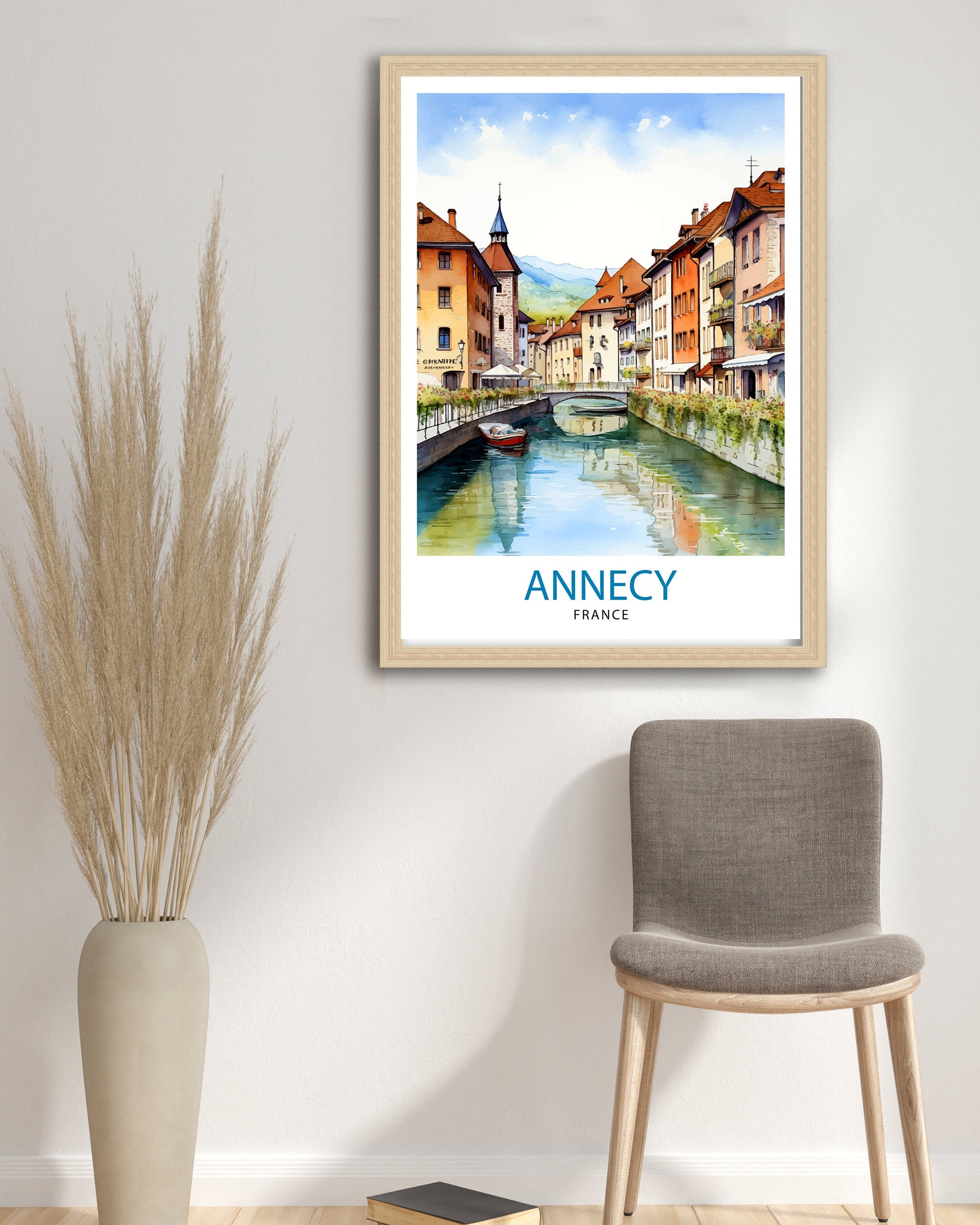 Annecy France Travel Print Annecy Wall Decor Annecy Poster French Travel Prints Annecy Art Print Annecy Illustration Annecy Wall Art