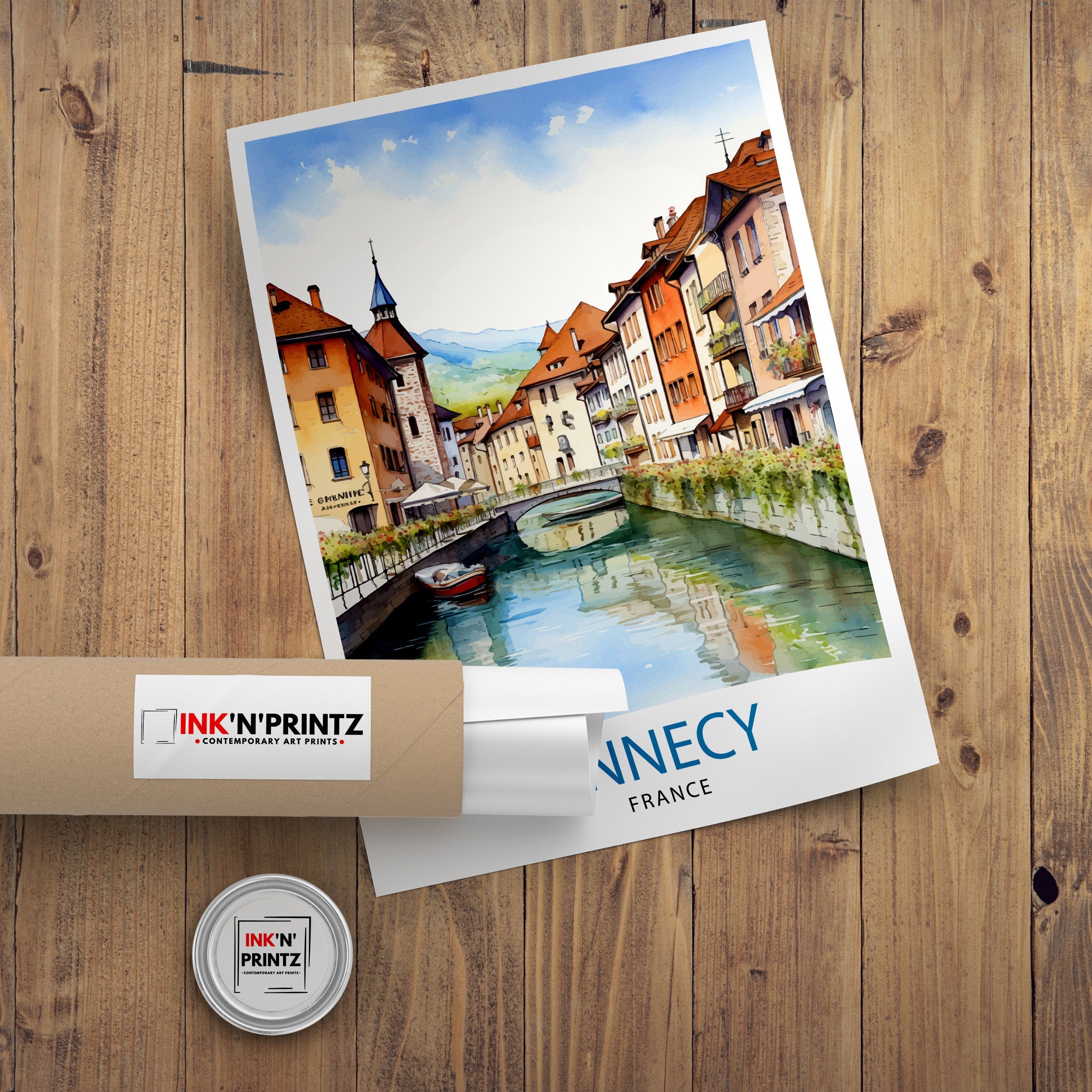 Annecy France Travel Print Annecy Wall Decor Annecy Poster French Travel Prints Annecy Art Print Annecy Illustration Annecy Wall Art