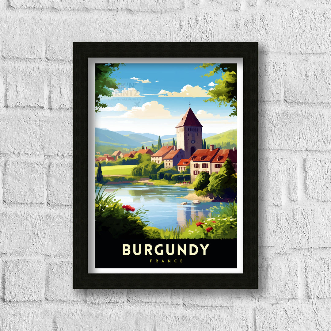 Burgundy France Travel Poster Burgundy