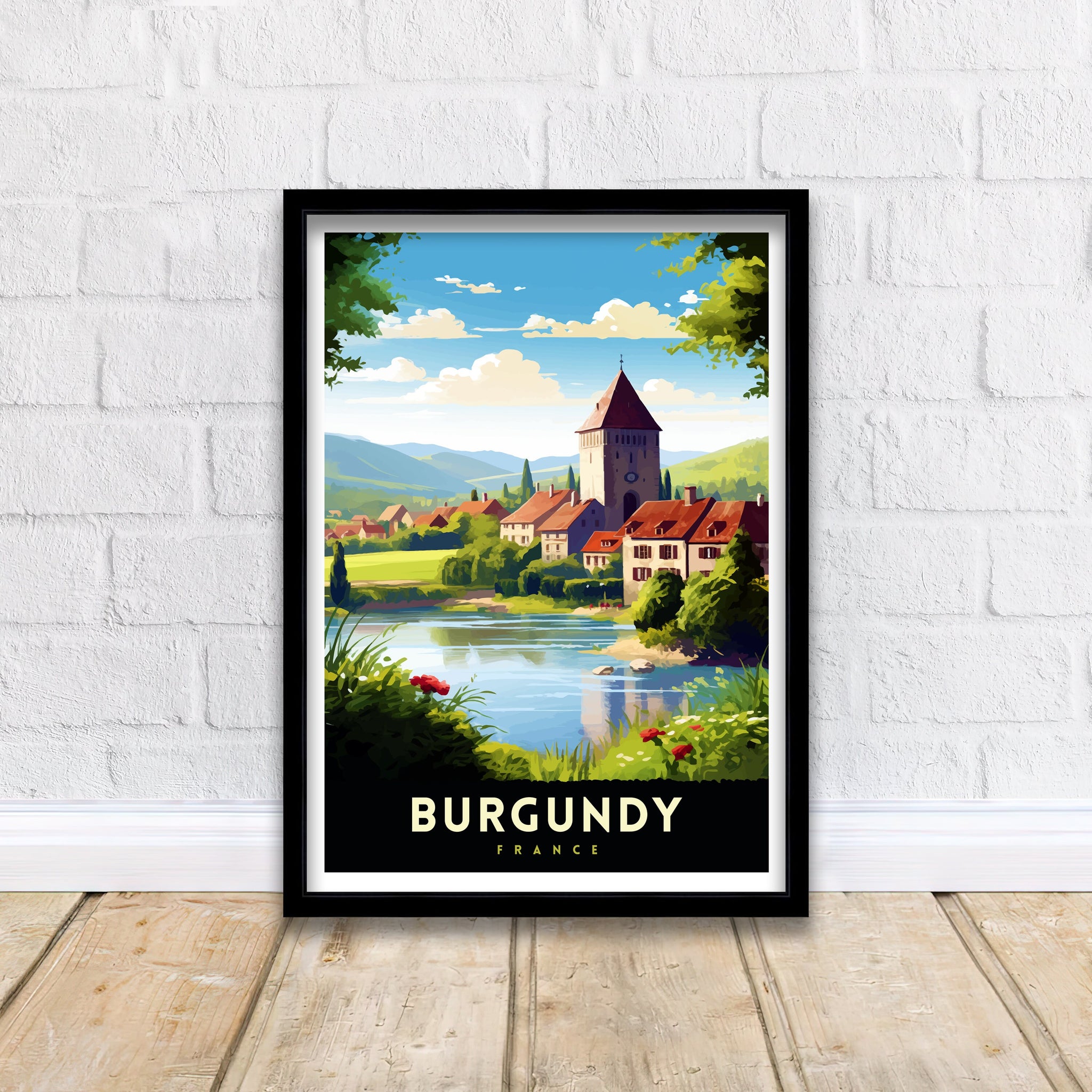 Burgundy France Travel Print Burgundy Wall Decor Burgundy Poster France Travel Prints Burgundy Art Print Burgundy Illustration Burgundy