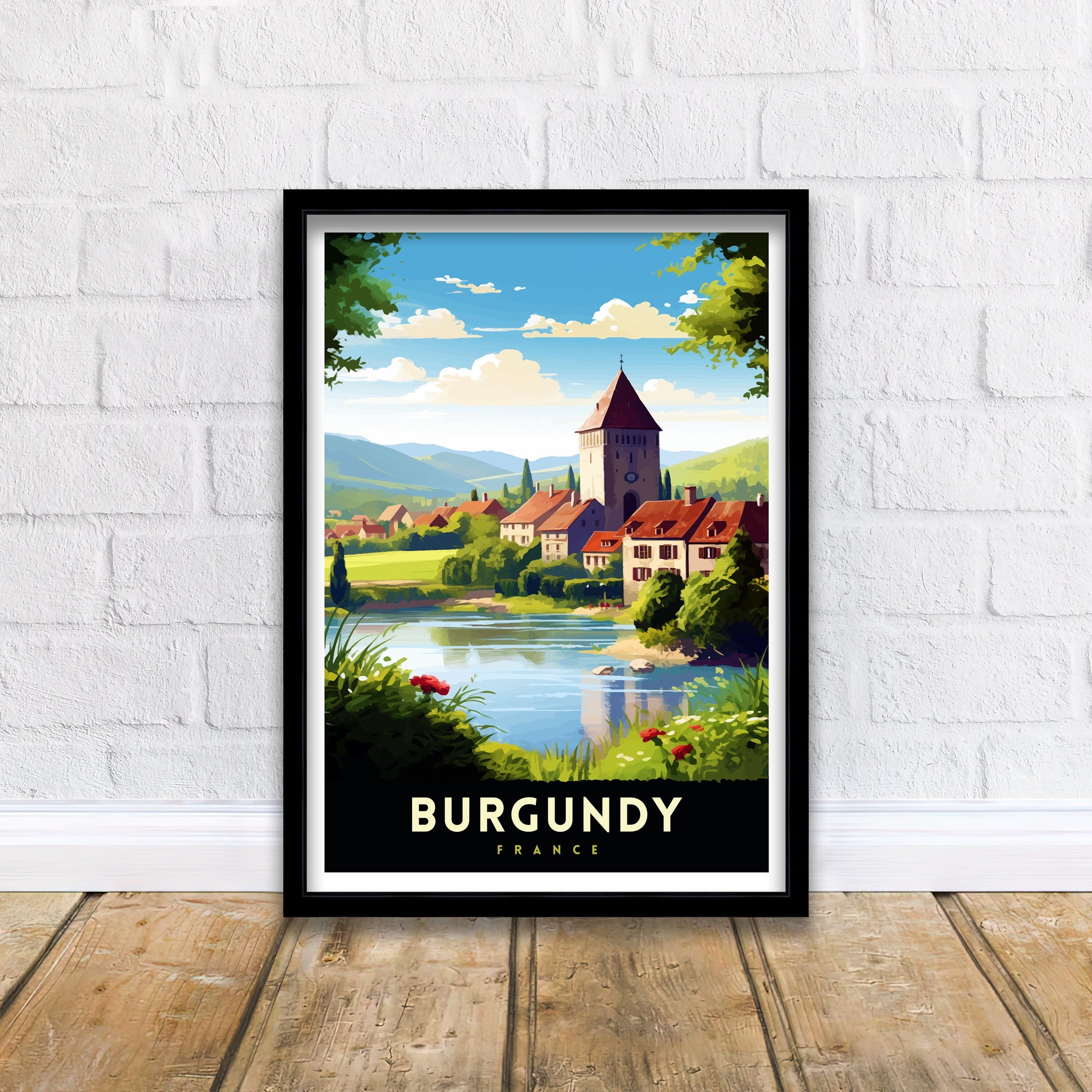 Burgundy France Travel Print Burgundy Wall Decor Burgundy Poster France Travel Prints Burgundy Art Print Burgundy Illustration Burgundy