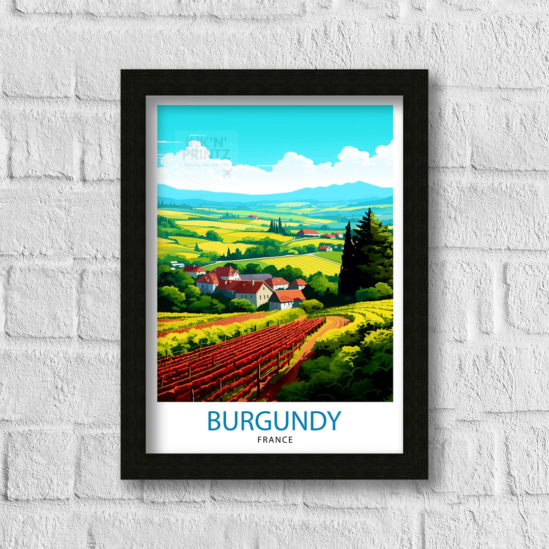 Burgundy France Travel Poster Burgundy