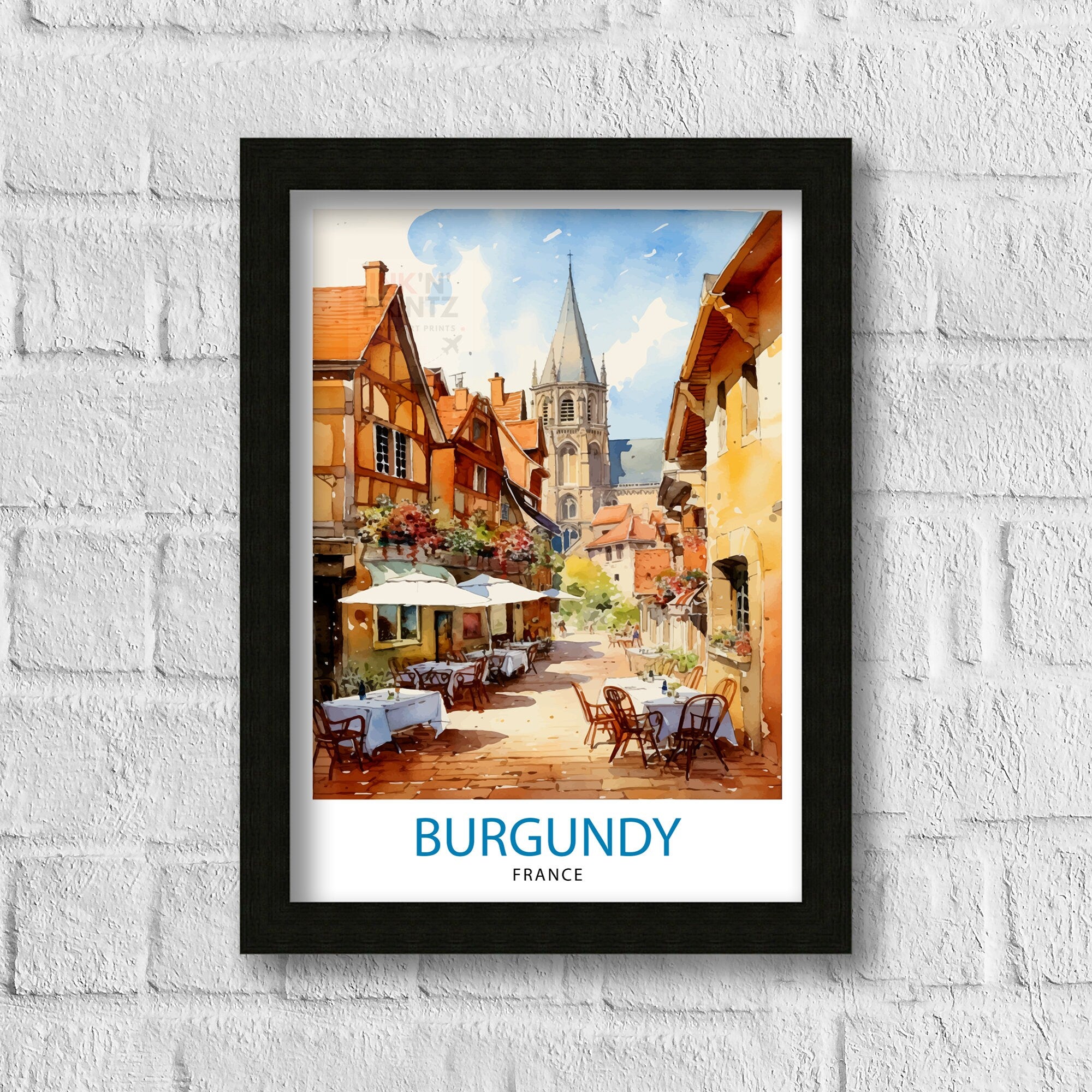 Burgundy France Travel Print Burgundy Wall Decor Burgundy Poster France Travel Prints Burgundy Art Print Burgundy Illustration Burgundy