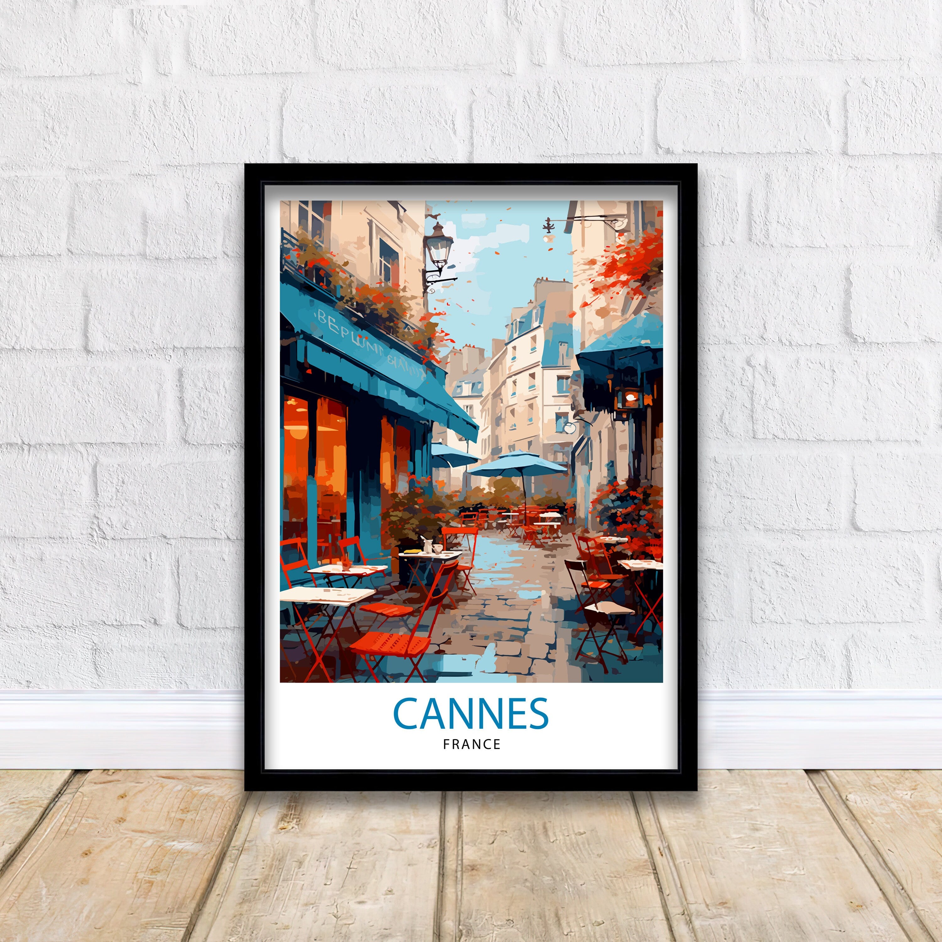 Cannes France Travel Print Cannes Wall Decor Cannes Poster French Riviera Travel Prints Cannes Art Print Cannes Illustration