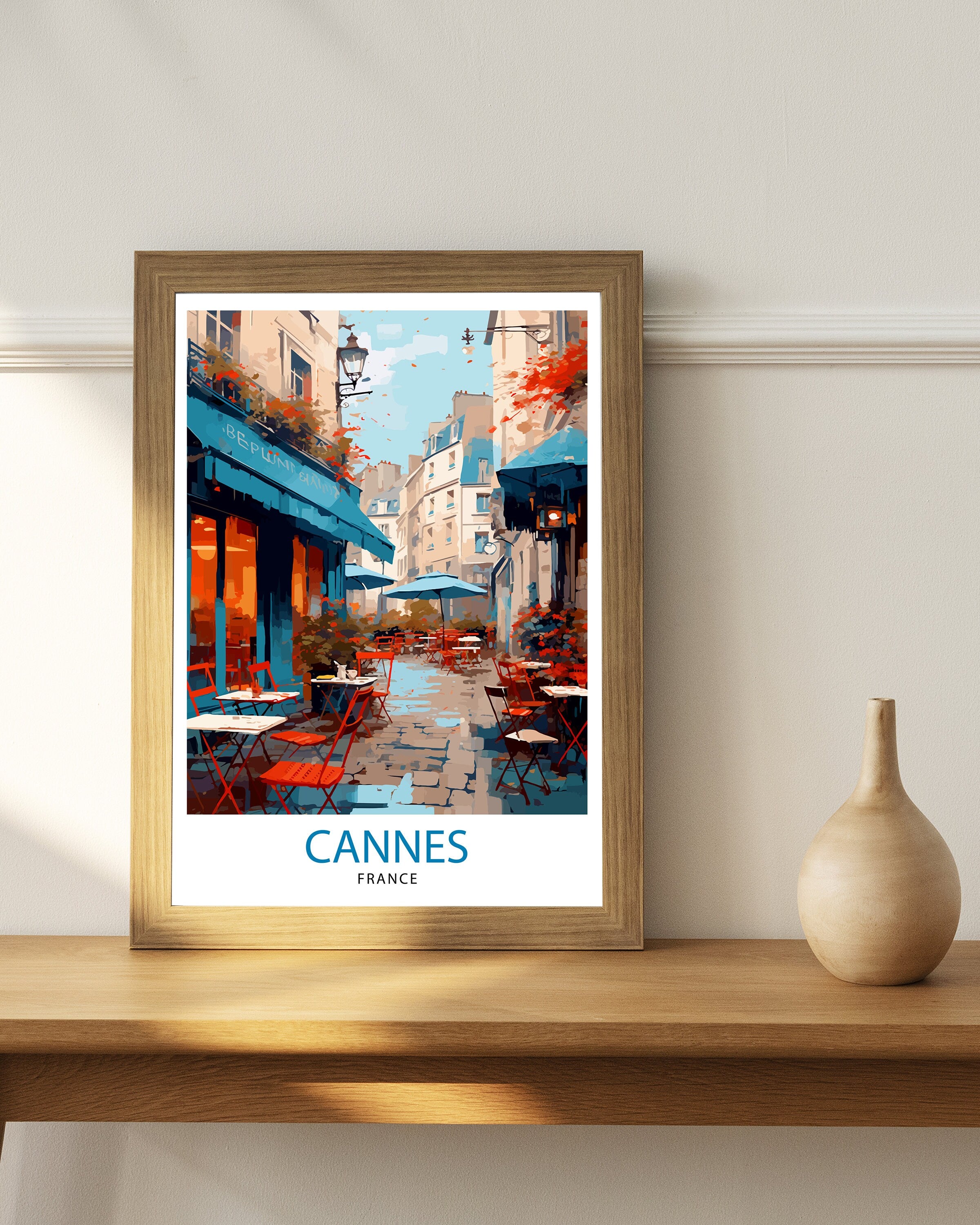 Cannes France Travel Print Cannes Wall Decor Cannes Poster French Riviera Travel Prints Cannes Art Print Cannes Illustration