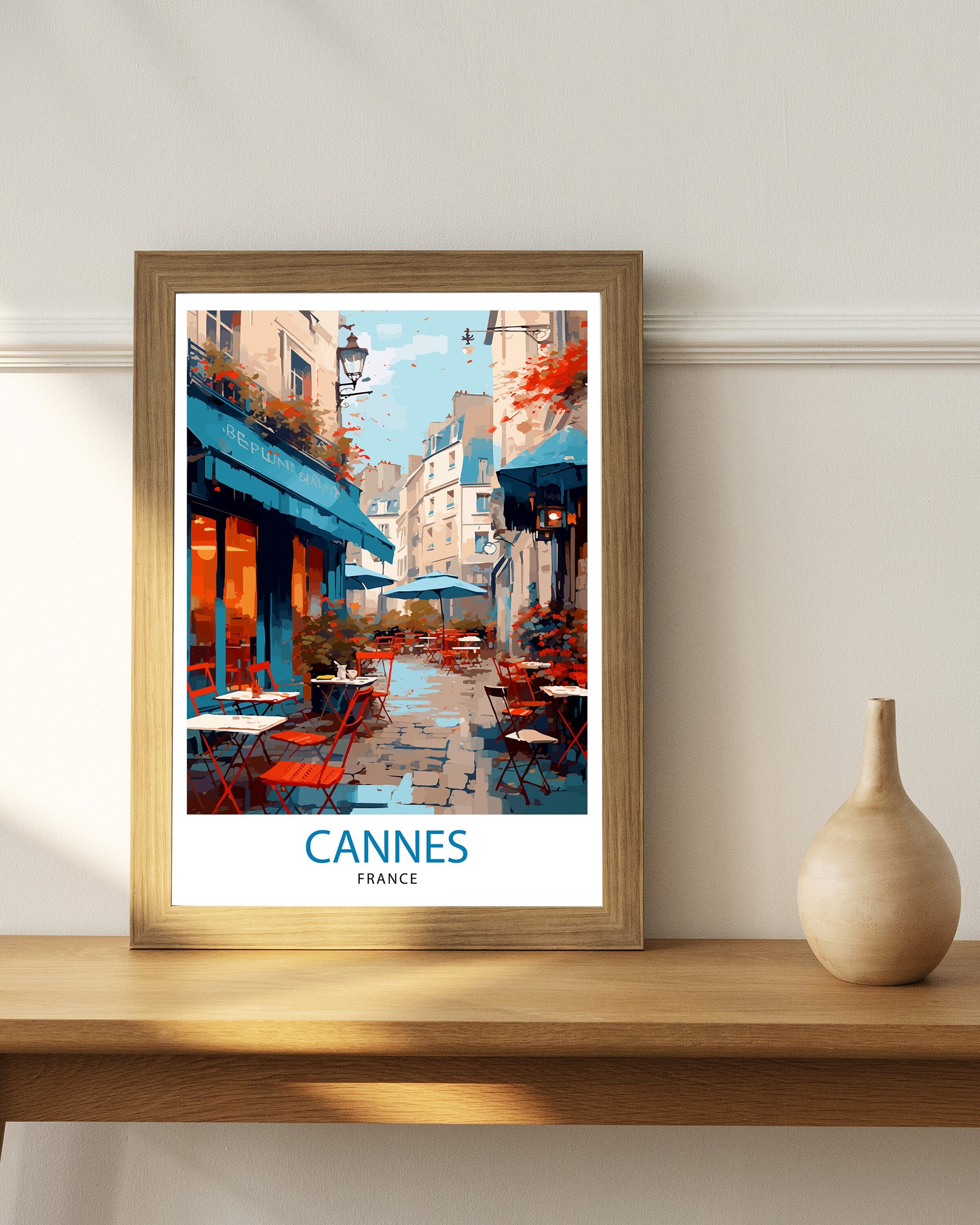 Cannes France Travel Print Cannes Wall Decor Cannes Poster French Riviera Travel Prints Cannes Art Print Cannes Illustration