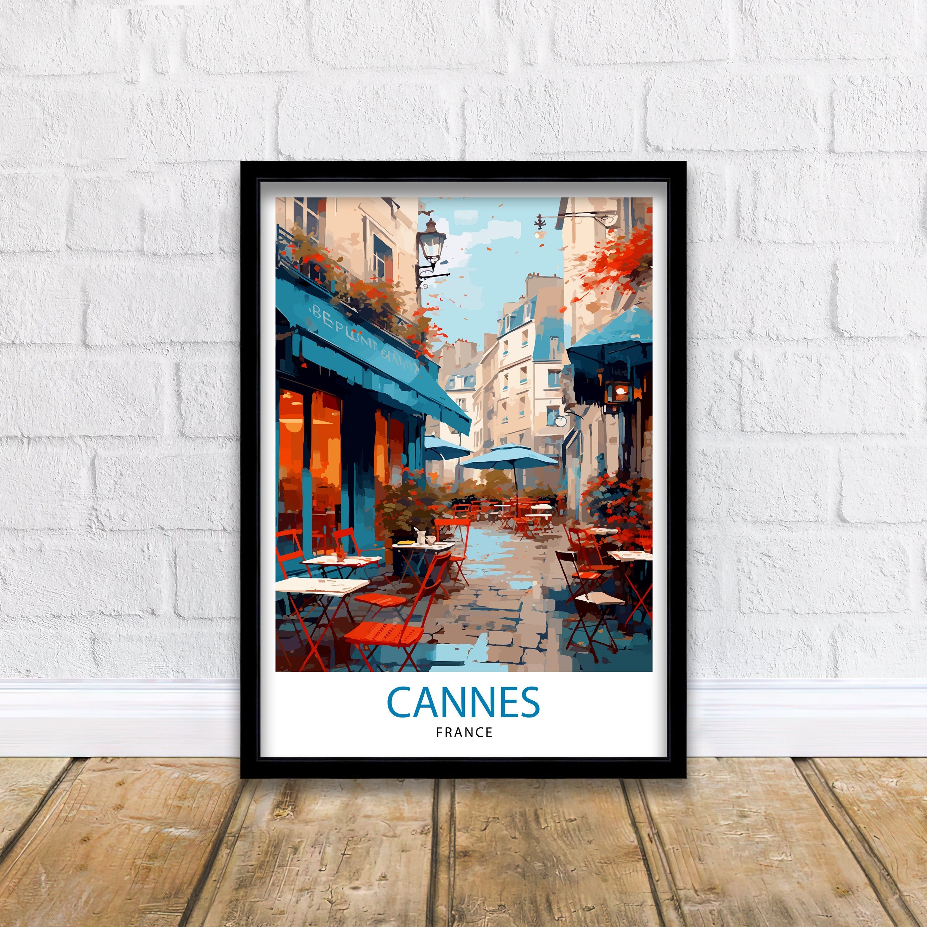 Cannes France Travel Print Cannes Wall Decor Cannes Poster French Riviera Travel Prints Cannes Art Print Cannes Illustration
