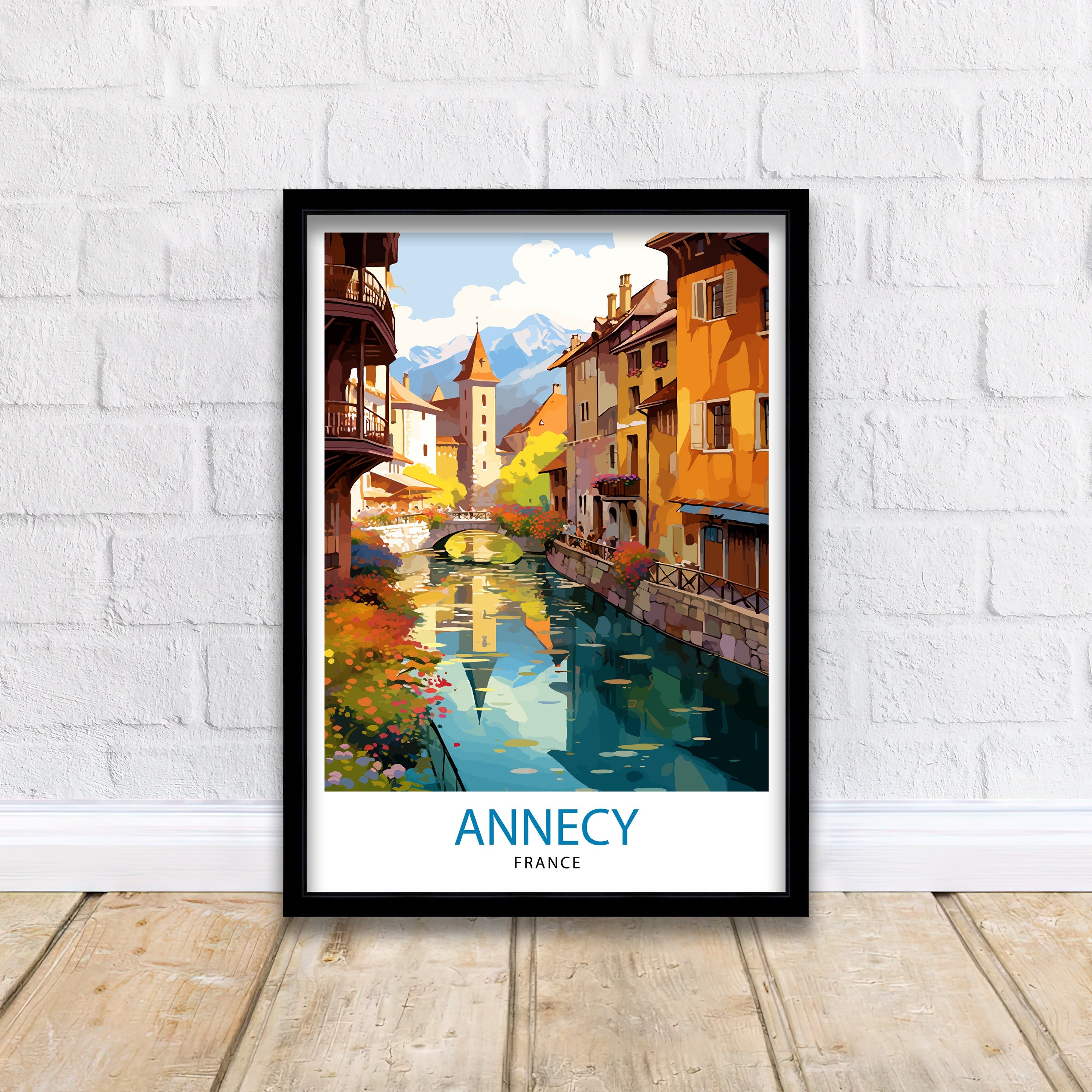 Annecy France Travel Print Annecy Wall Decor Annecy Poster French Travel Prints Annecy Art Print Annecy Illustration Annecy Wall Art