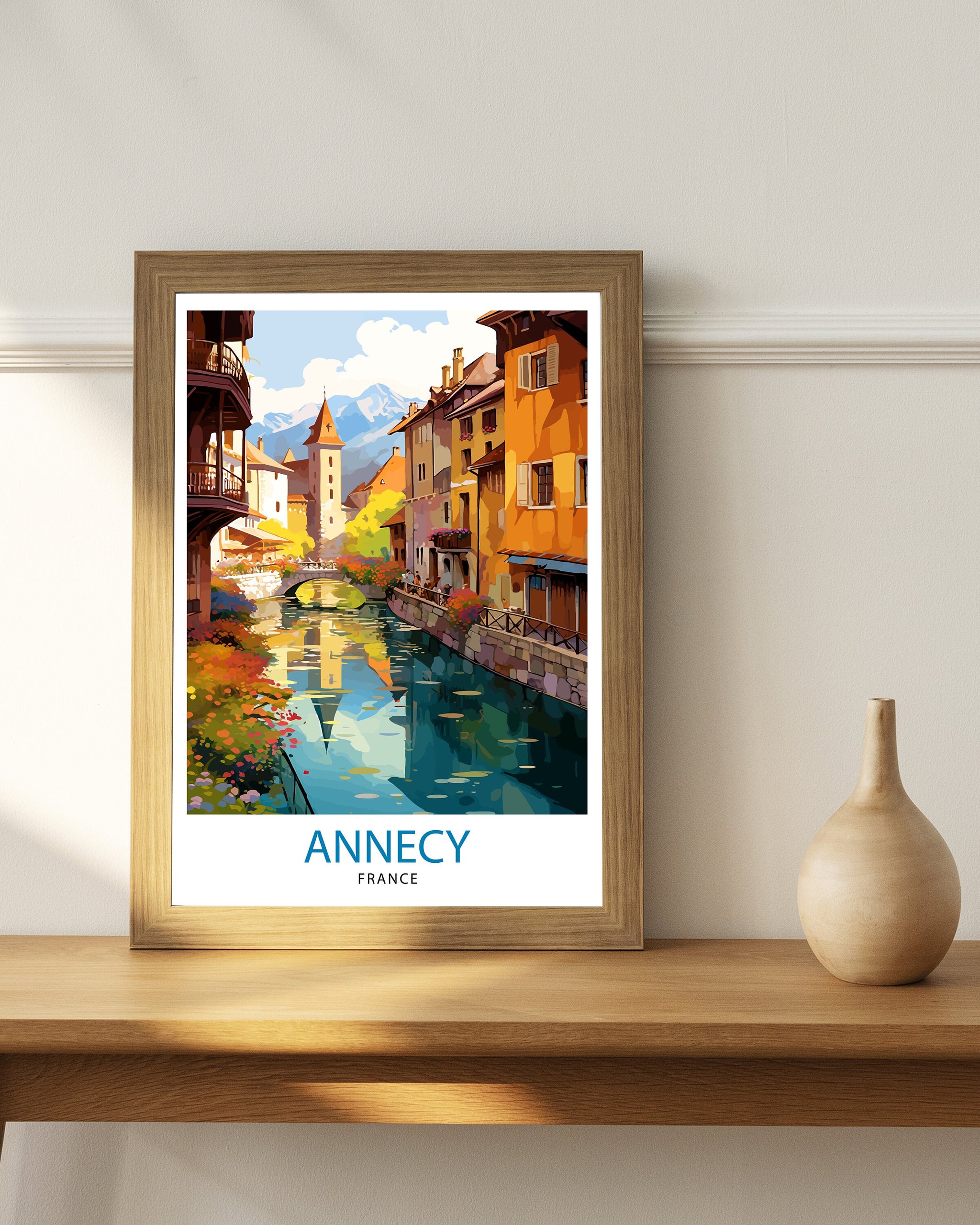 Annecy France Travel Print Annecy Wall Decor Annecy Poster French Travel Prints Annecy Art Print Annecy Illustration Annecy Wall Art