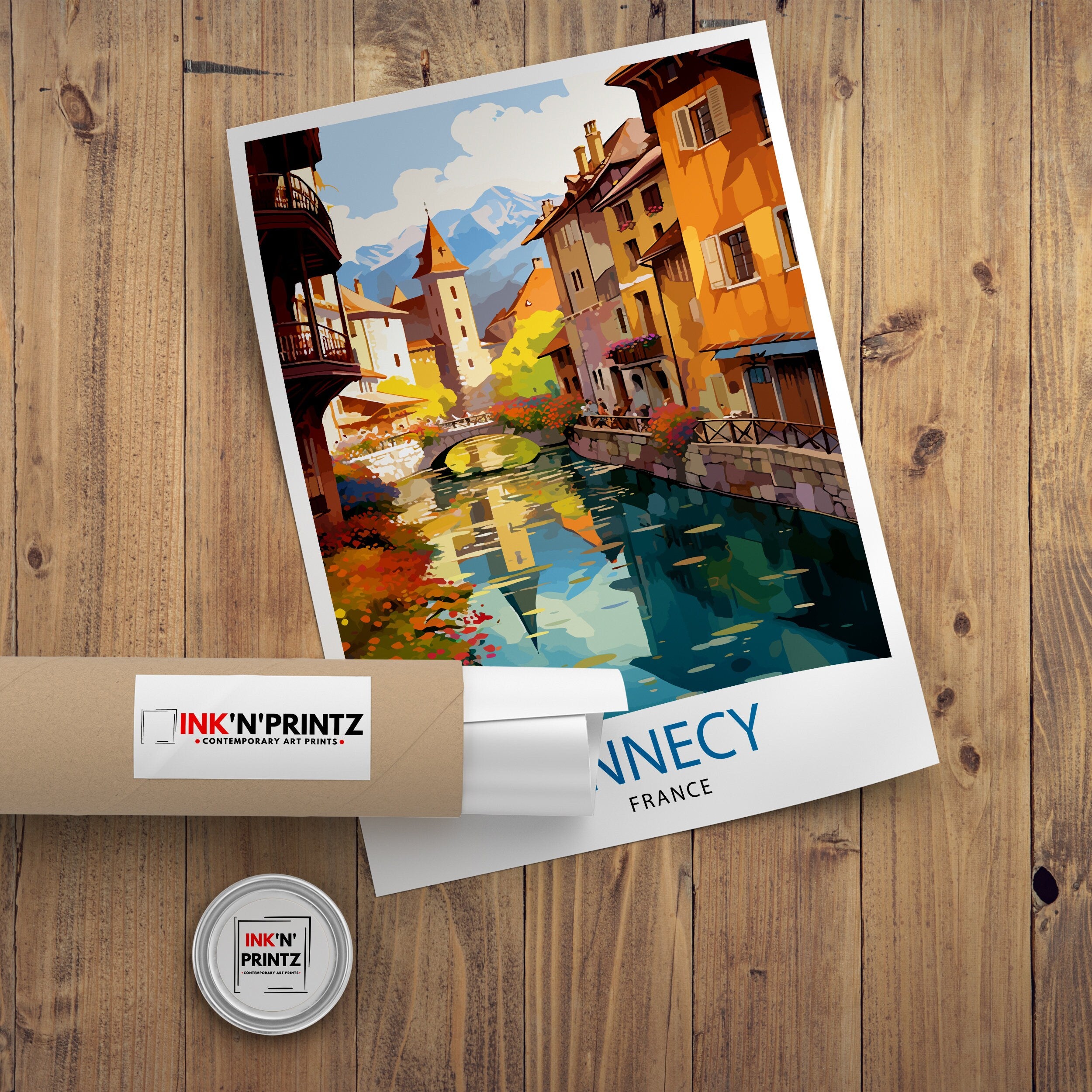 Annecy France Travel Print Annecy Wall Decor Annecy Poster French Travel Prints Annecy Art Print Annecy Illustration Annecy Wall Art