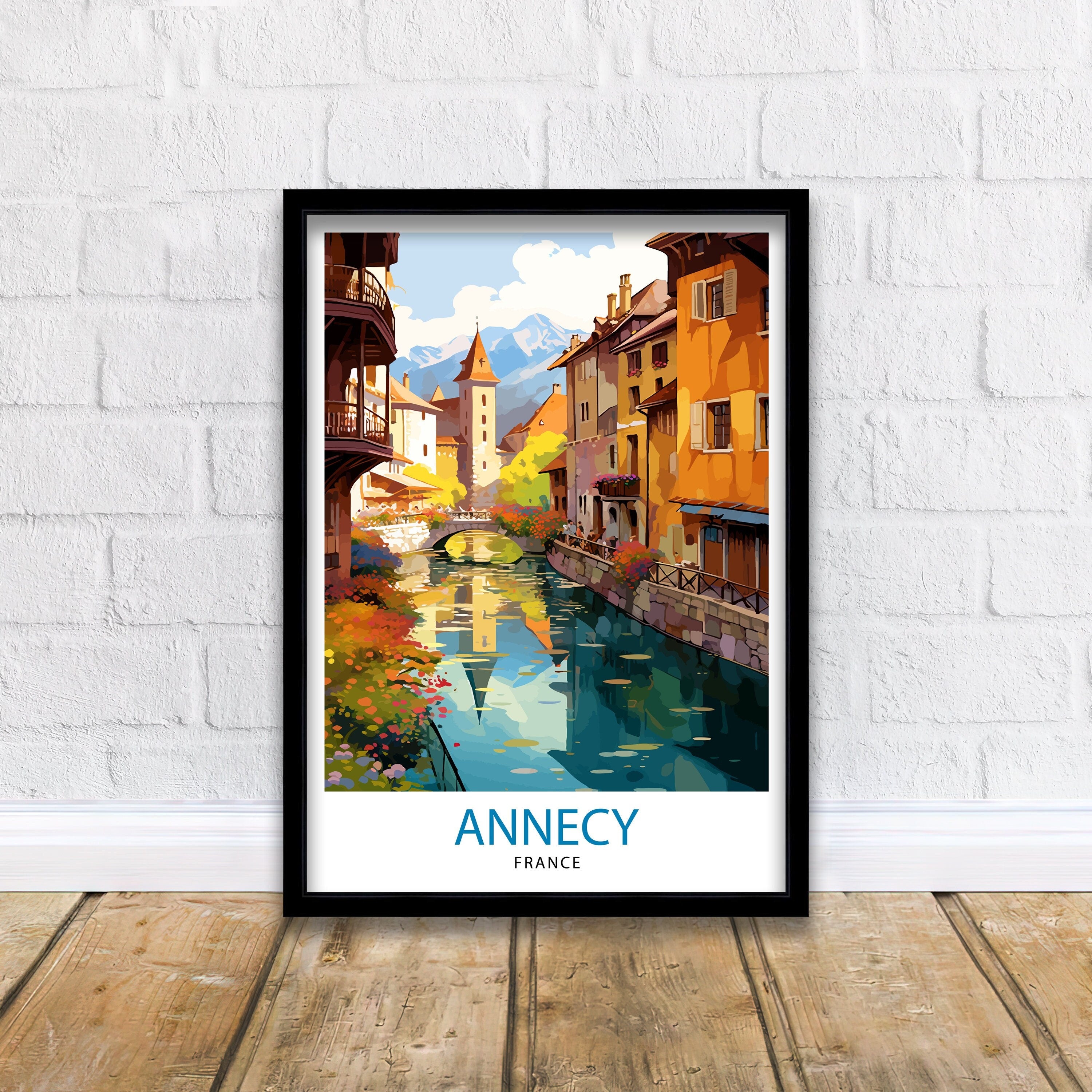 Annecy France Travel Print Annecy Wall Decor Annecy Poster French Travel Prints Annecy Art Print Annecy Illustration Annecy Wall Art