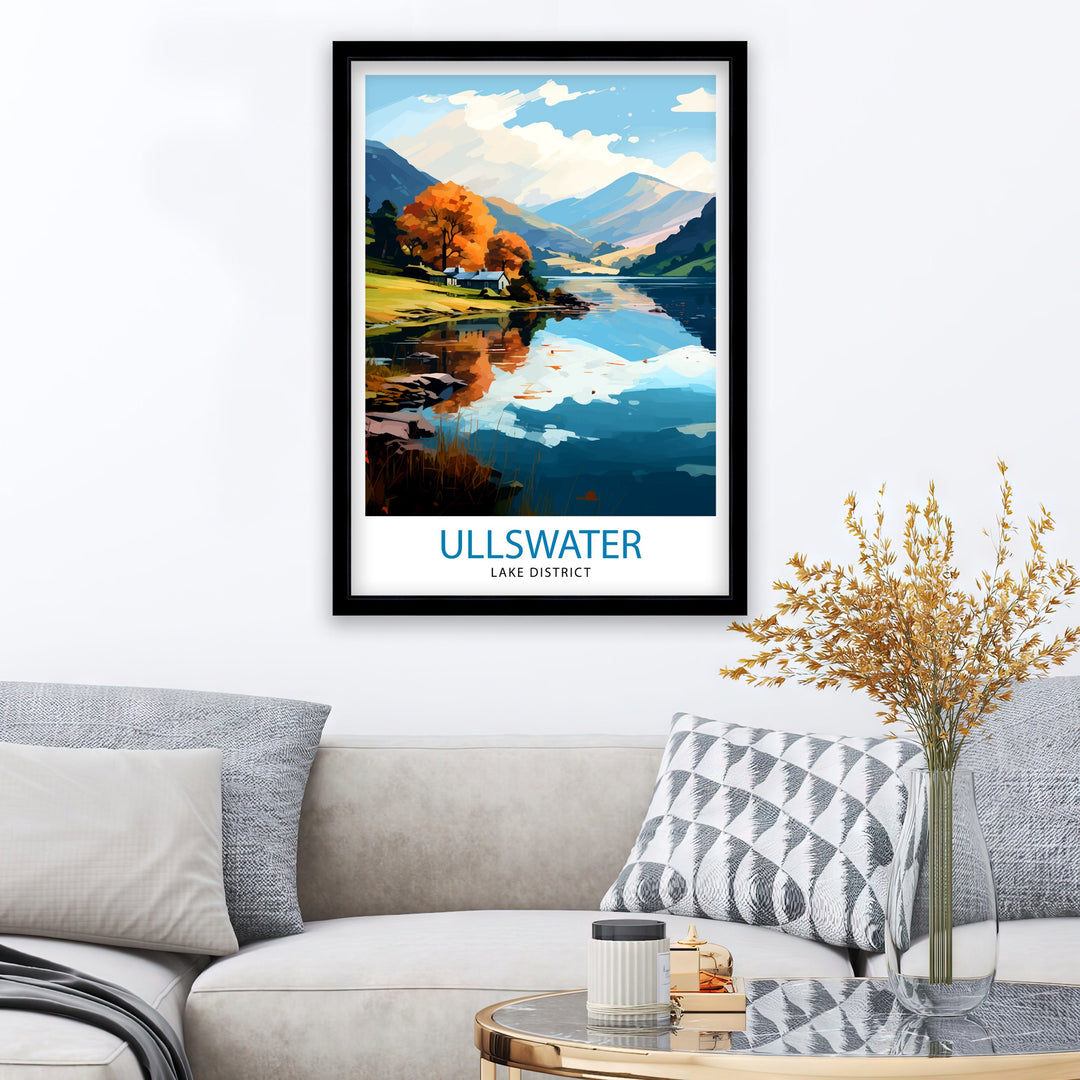 Ullswater Lake District Travel Print Lake District Wall Decor Ullswater Home Living Decor Ullswater Illustration Travel Poster Gift for