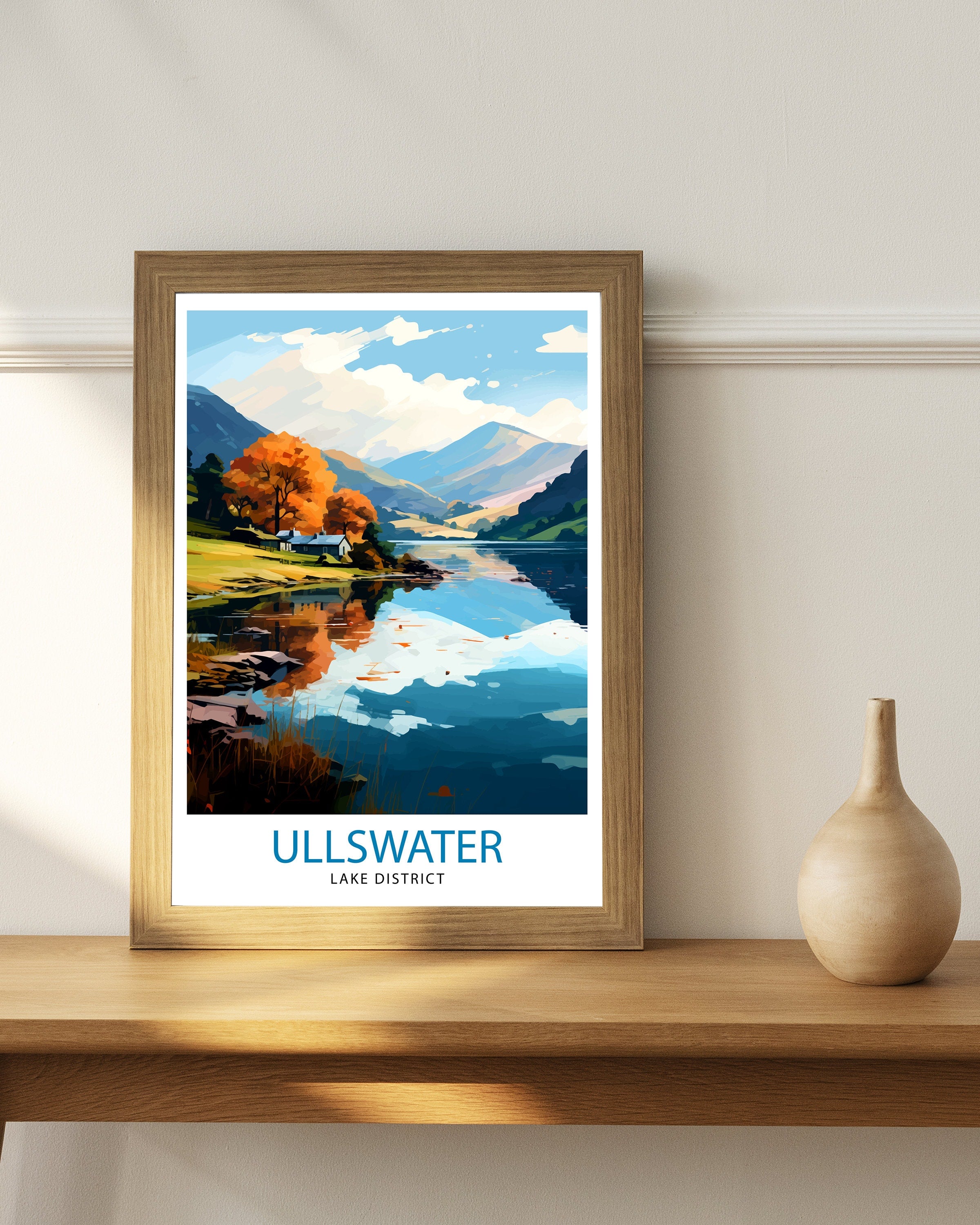 Ullswater Lake District Travel Print Lake District Wall Decor Ullswater Home Living Decor Ullswater Illustration Travel Poster Gift for