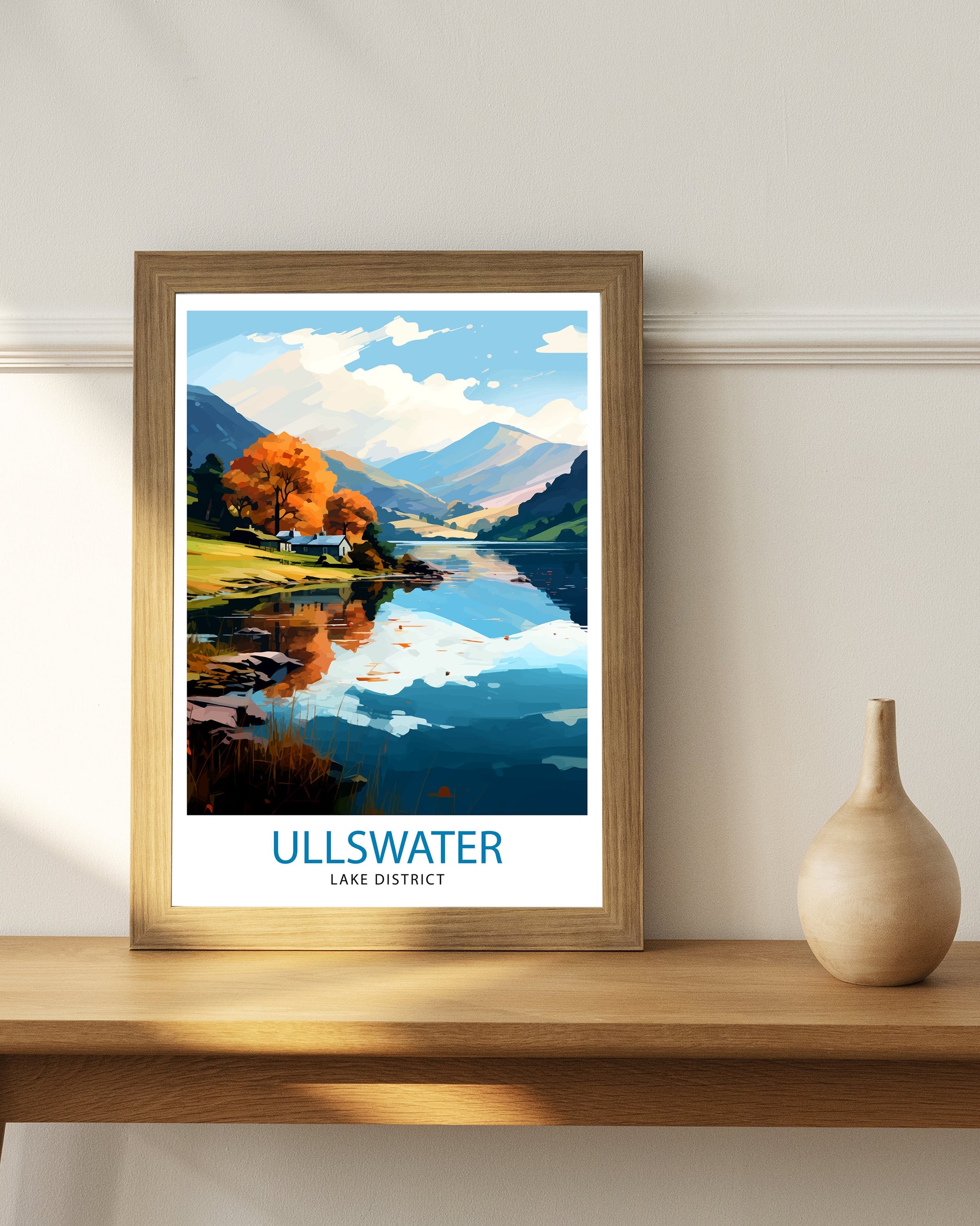 Ullswater Lake District Travel Print Lake District Wall Decor Ullswater Home Living Decor Ullswater Illustration Travel Poster Gift for