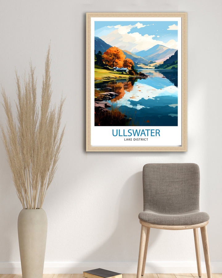 Ullswater Lake District Travel Print Lake District Wall Decor Ullswater Home Living Decor Ullswater Illustration Travel Poster Gift for