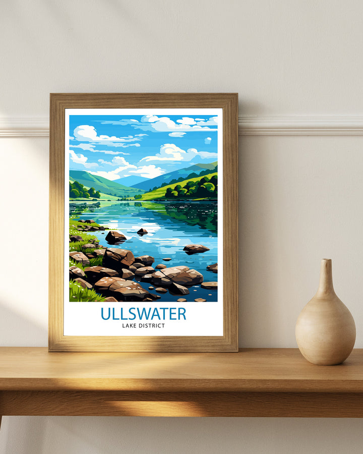 Ullswater Lake District Travel Print Lake District Wall Decor Ullswater Home Living Decor Ullswater Illustration Travel Poster Gift for