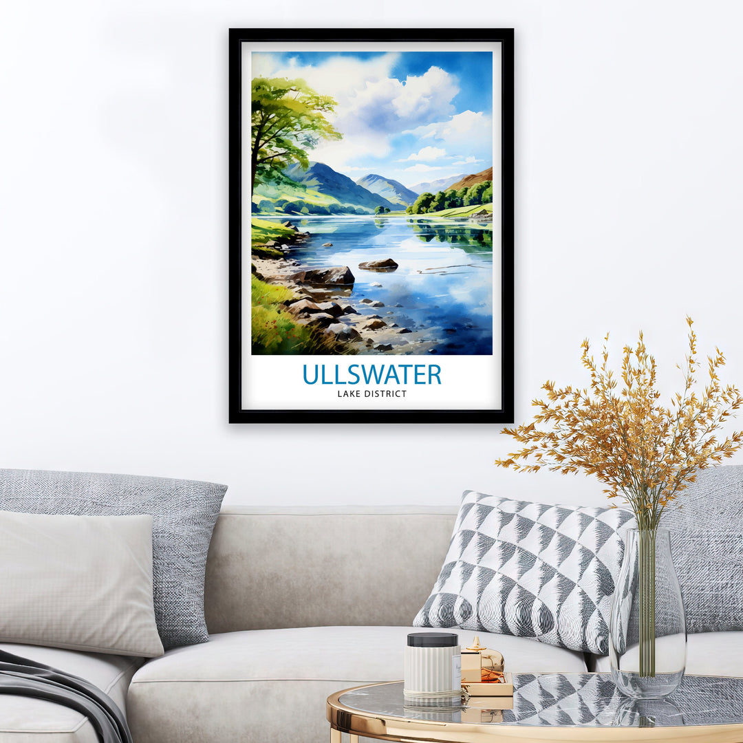 Ullswater Lake District Travel Print Lake District Wall Decor Ullswater Home Living Decor Ullswater Illustration Travel Poster Gift for