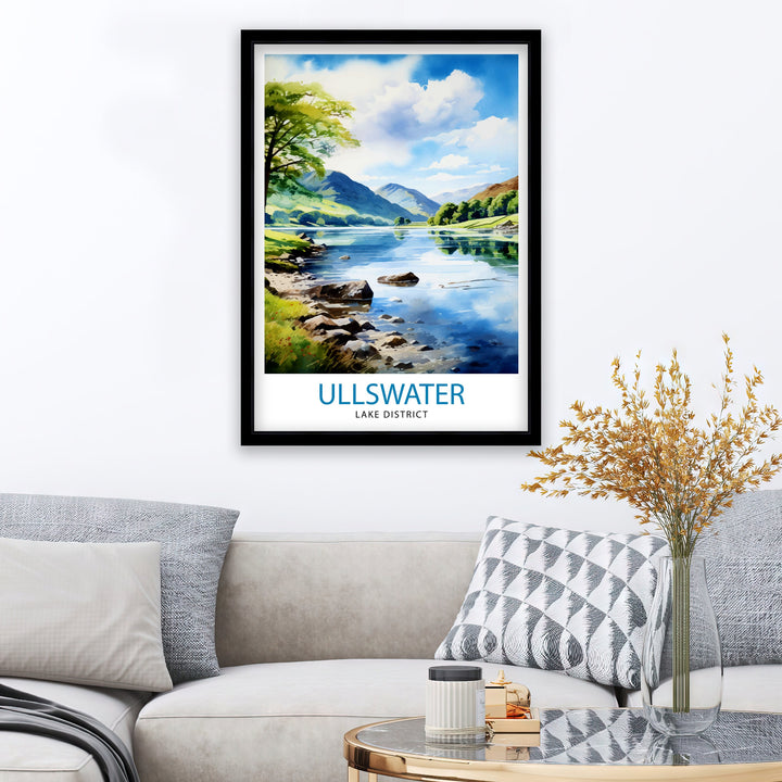 Ullswater Lake District Travel Print Lake District Wall Decor Ullswater Home Living Decor Ullswater Illustration Travel Poster Gift for