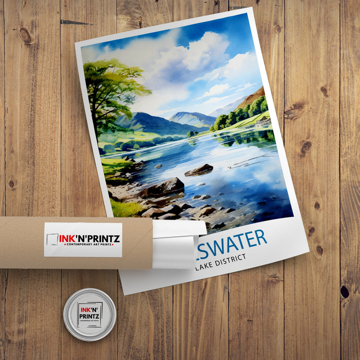 Ullswater Lake District Travel Print Lake District Wall Decor Ullswater Home Living Decor Ullswater Illustration Travel Poster Gift for